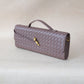 Artisan Crafted Flap Bag - Gray Brown