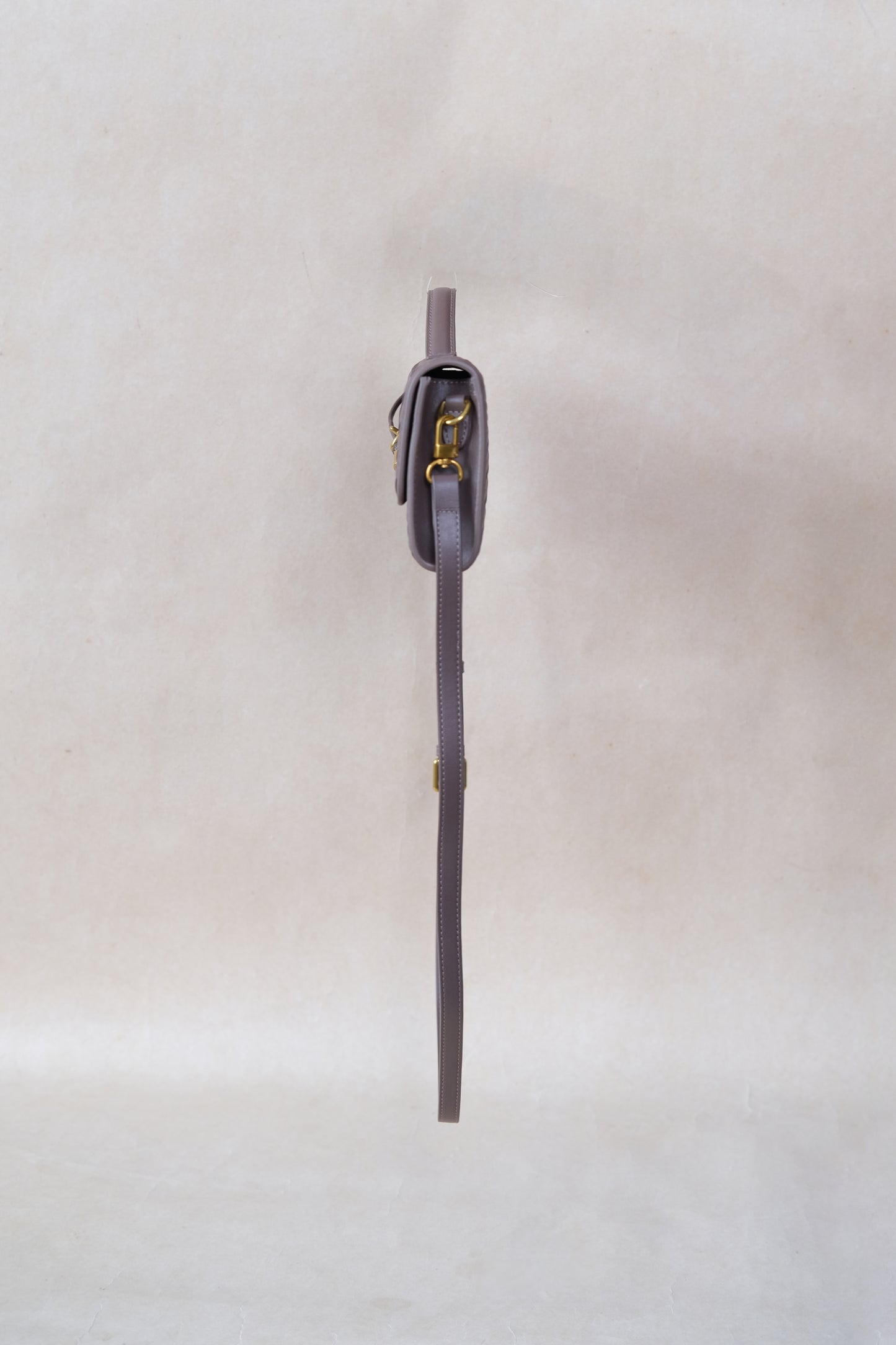 Artisan Crafted Flap Bag - Gray Brown