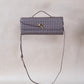 Artisan Crafted Flap Bag - Gray Brown