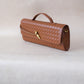 Artisan Crafted Flap Bag - Shinny Chestnut