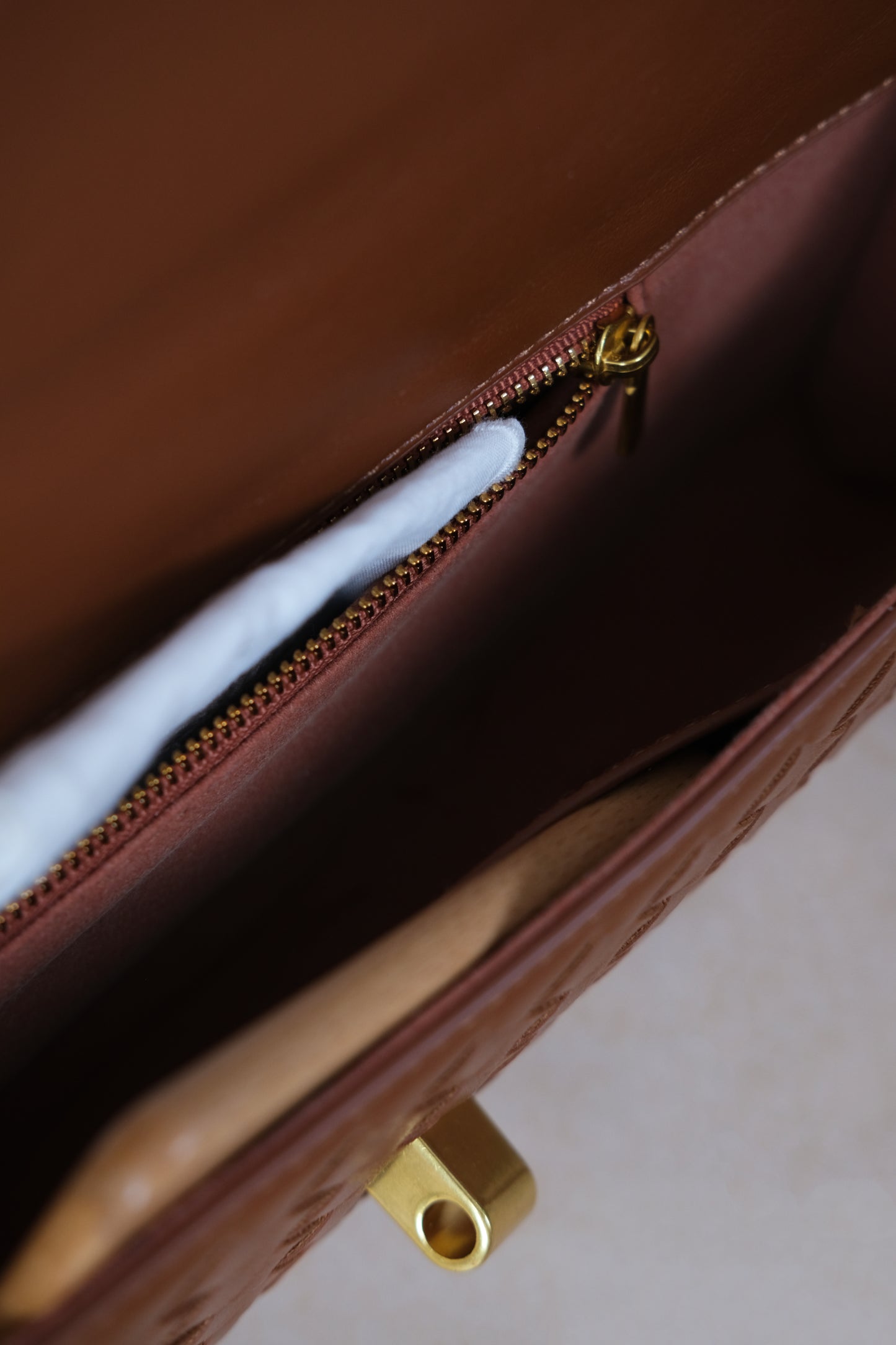 Artisan Crafted Flap Bag - Shinny Chestnut