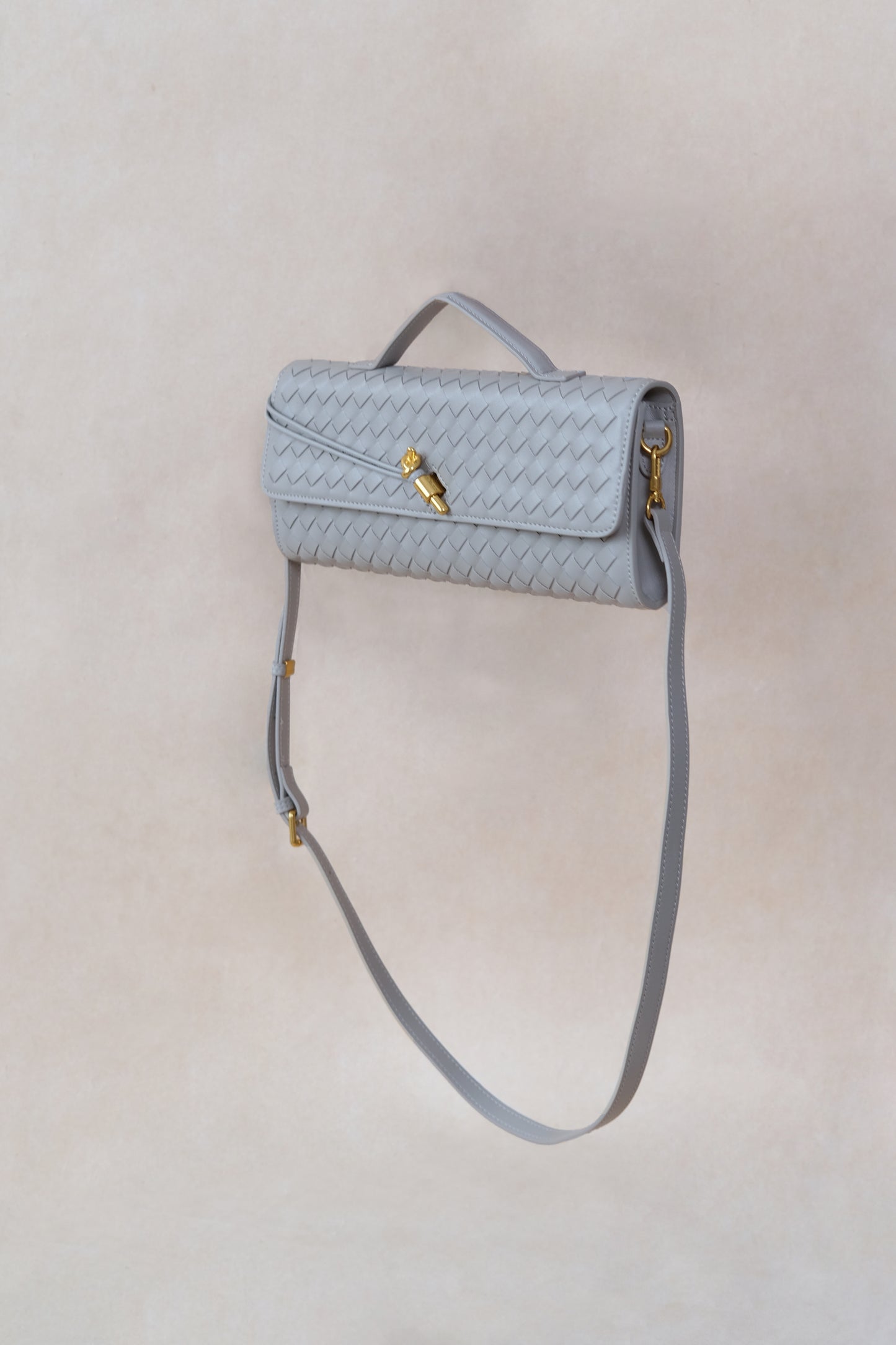 Artisan Crafted Flap Bag - Agate Grey