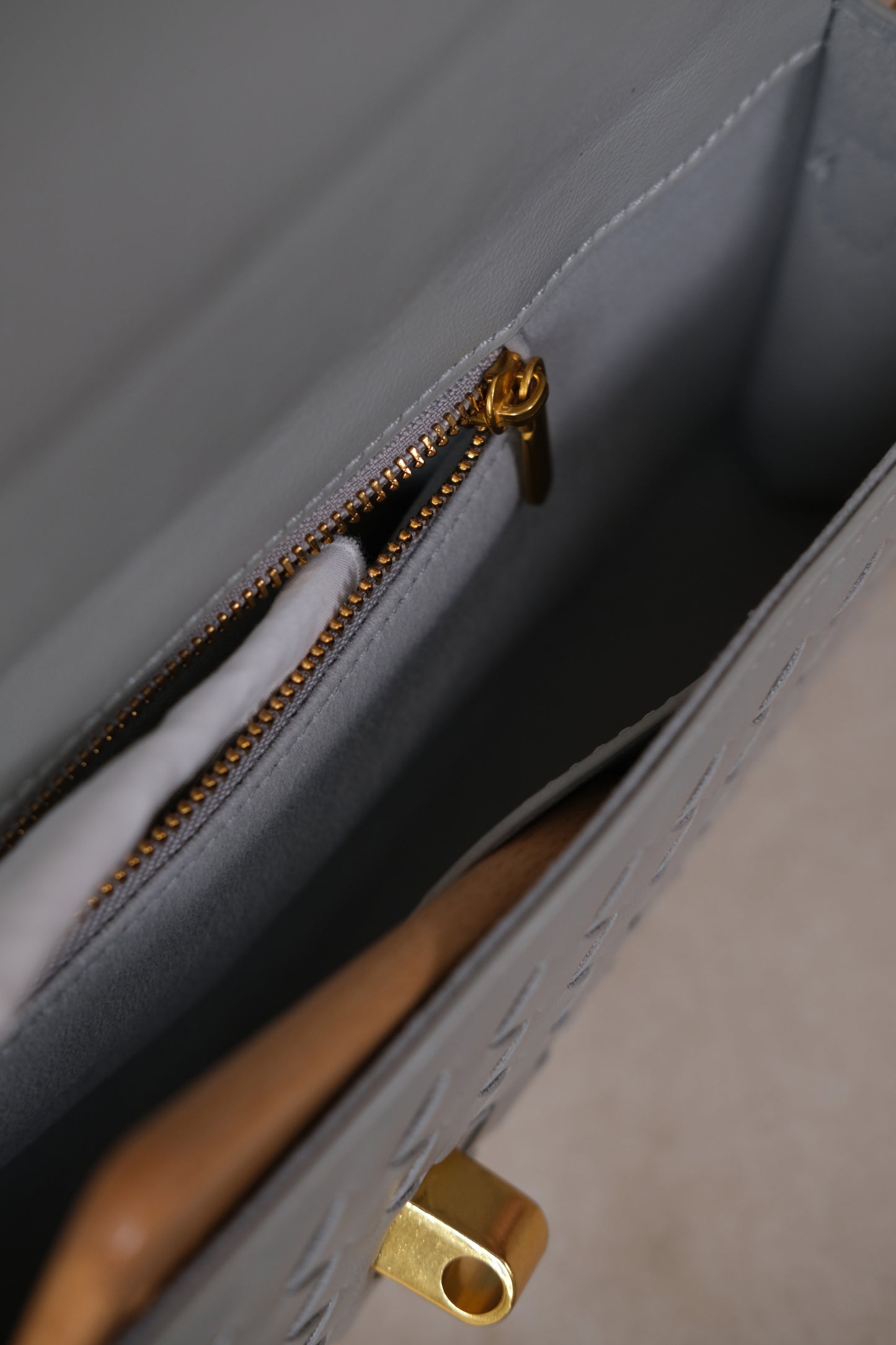 Artisan Crafted Flap Bag - Agate Grey