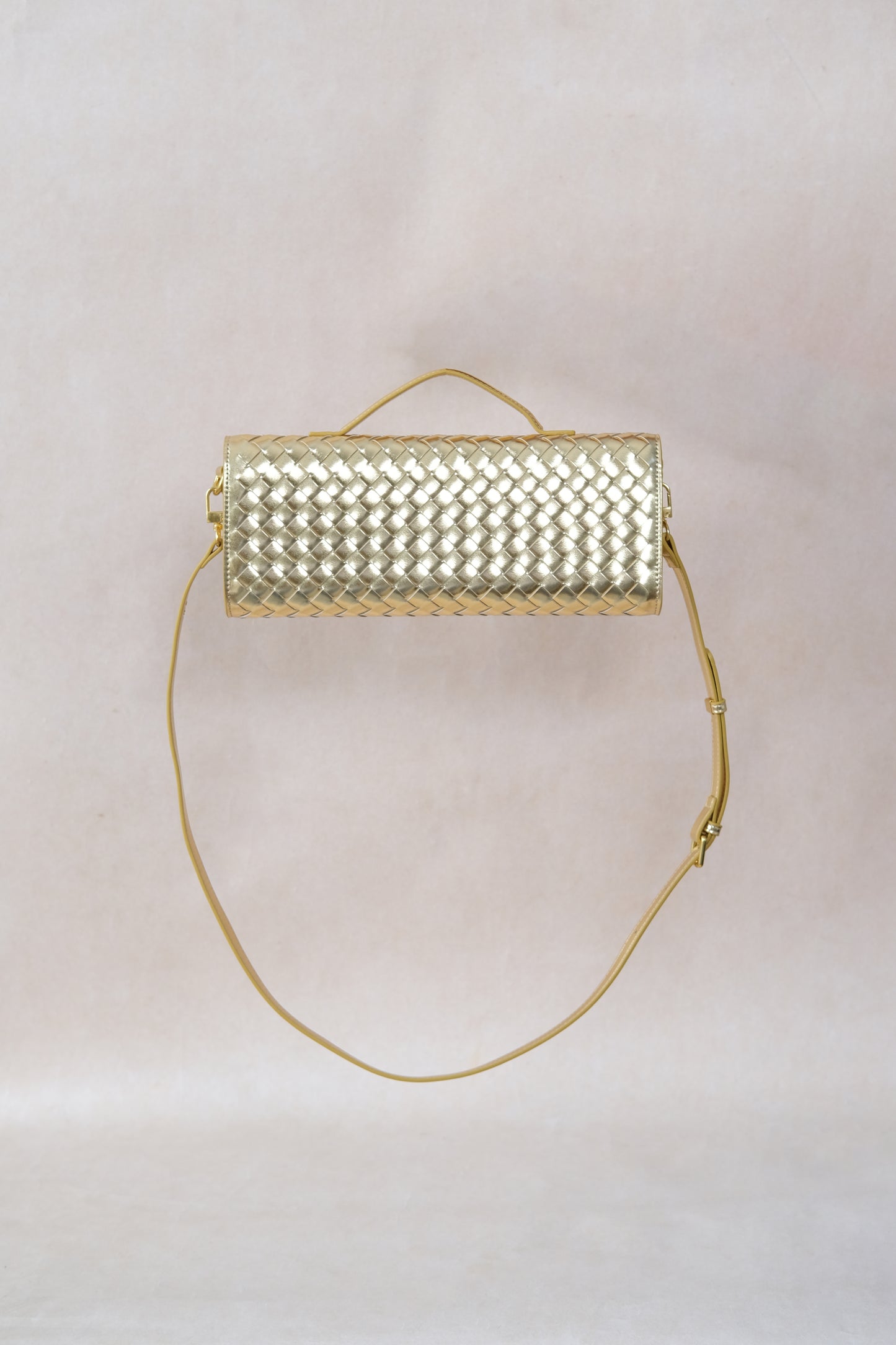 Artisan Crafted Flap Bag - Shinny gold