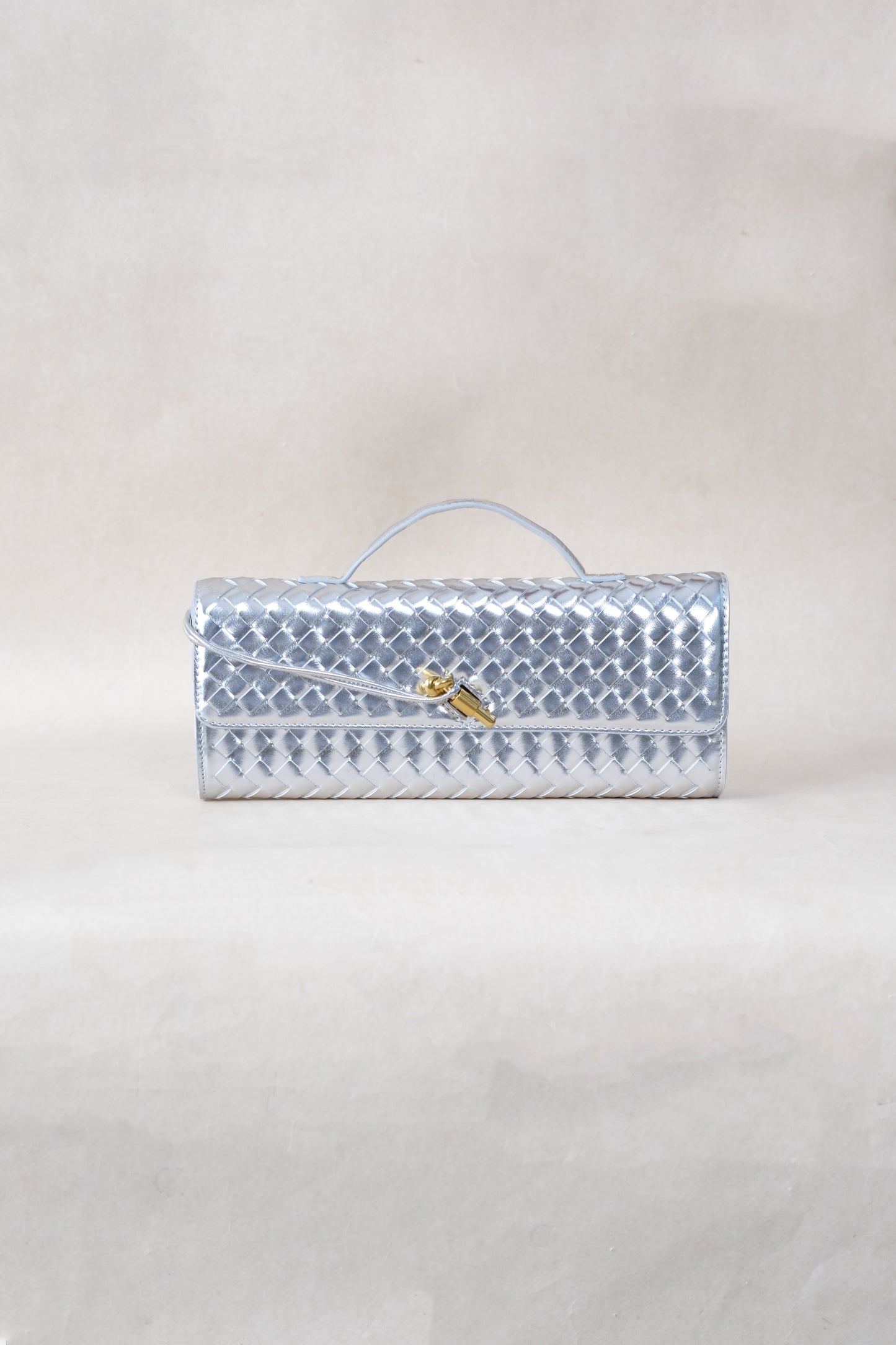 Artisan Crafted Flap Bag - Silver