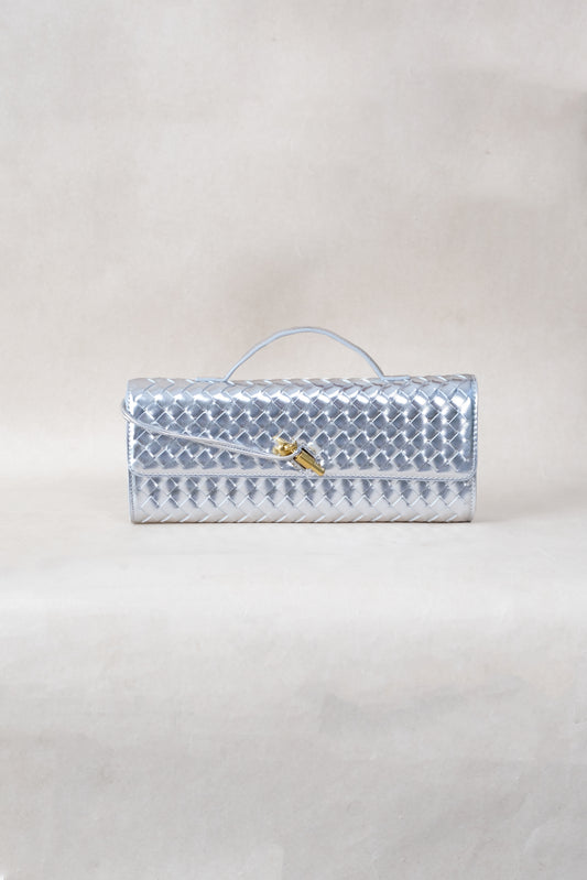 Artisan Crafted Flap Bag - Silver