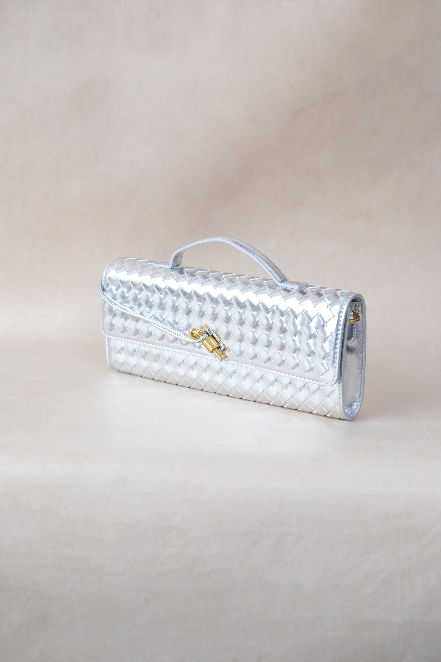 Artisan Crafted Flap Bag - Silver