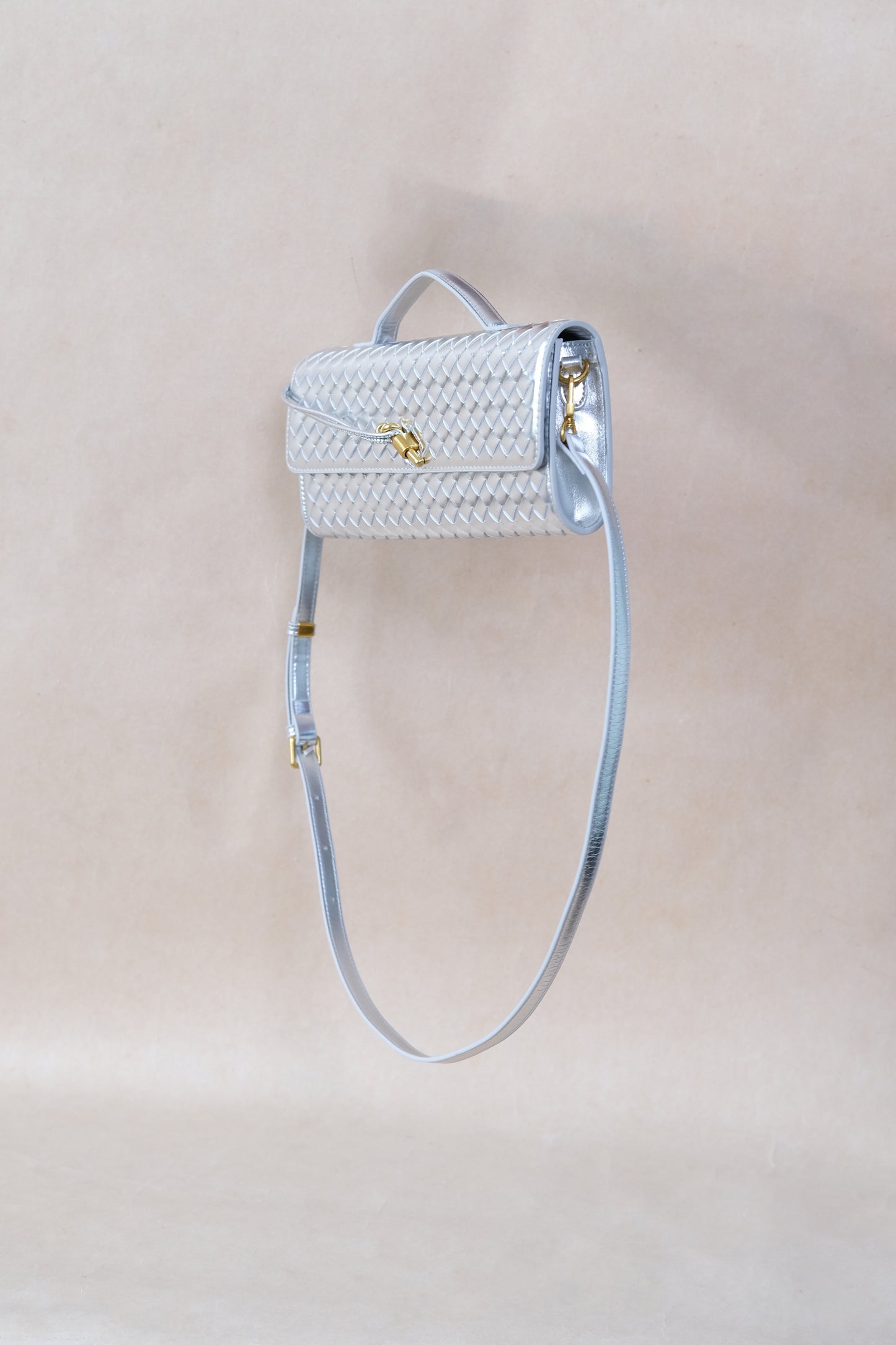 Artisan Crafted Flap Bag - Silver