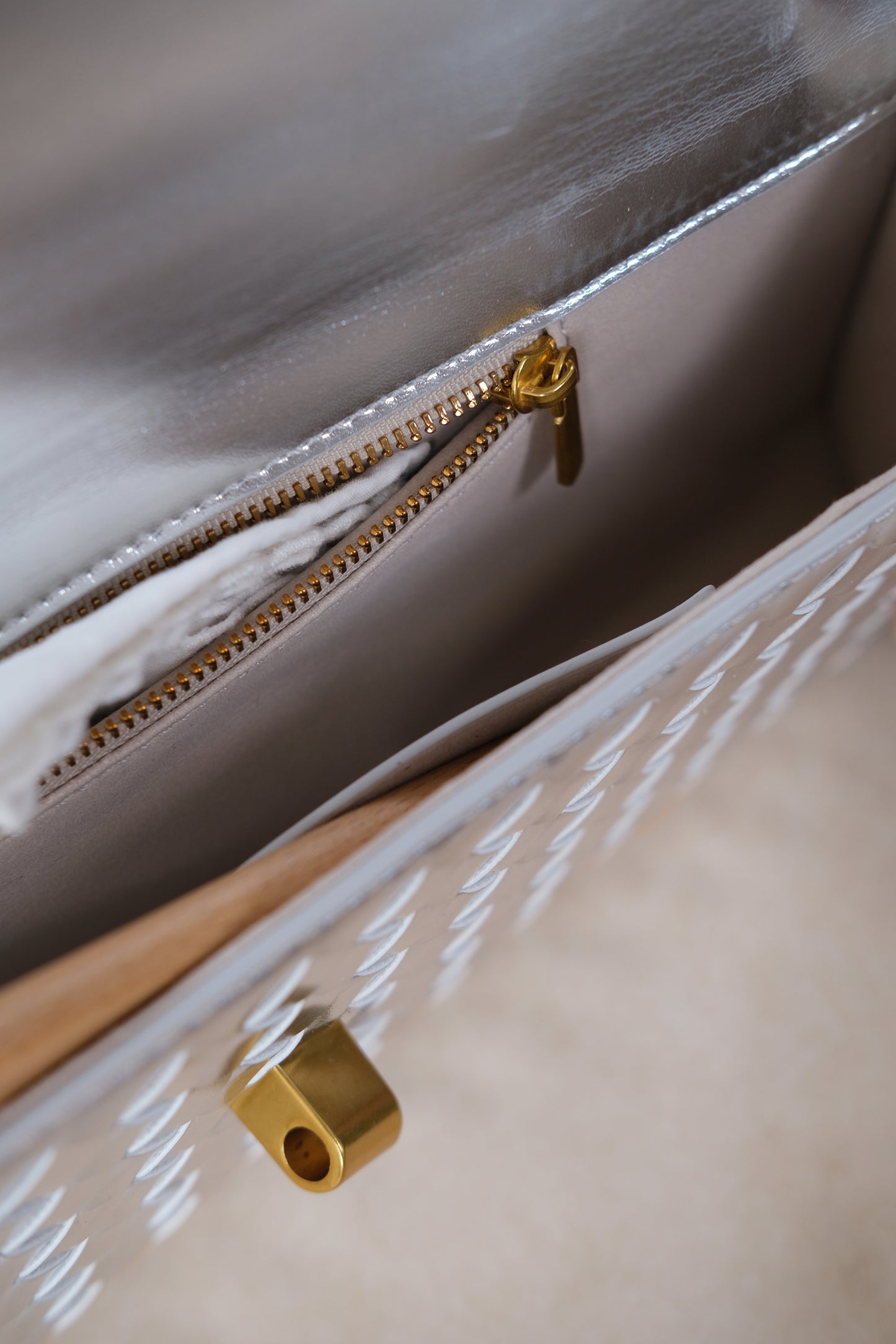 Artisan Crafted Flap Bag - Silver