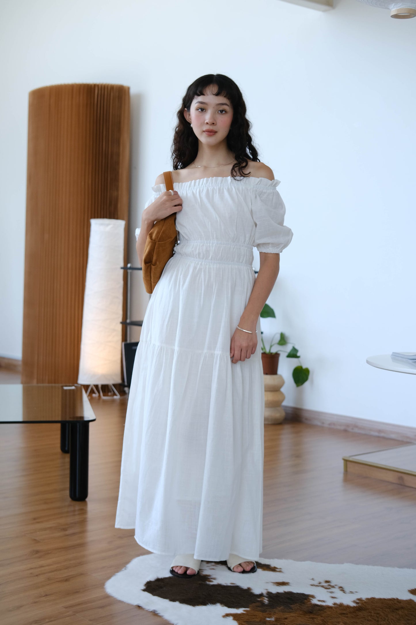 A-line dress in snow white