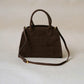 Matte PU Tote Crossbody Bag - Coffee