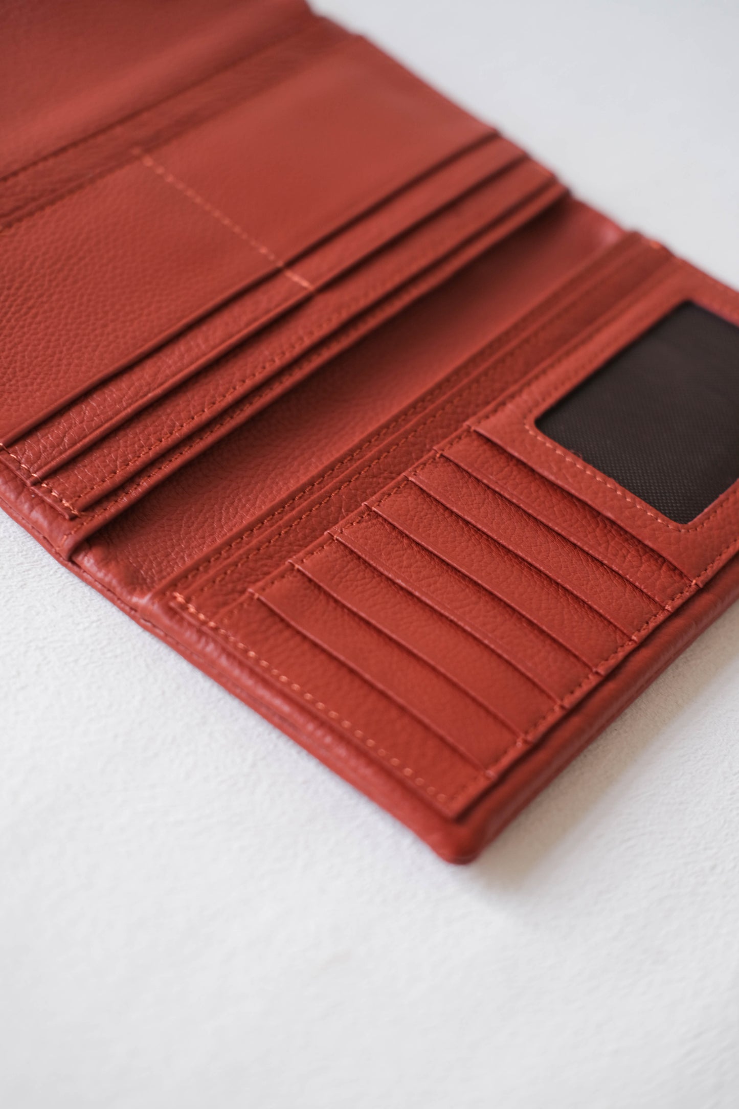 Aurora Classic Long Wallet - Brick Red