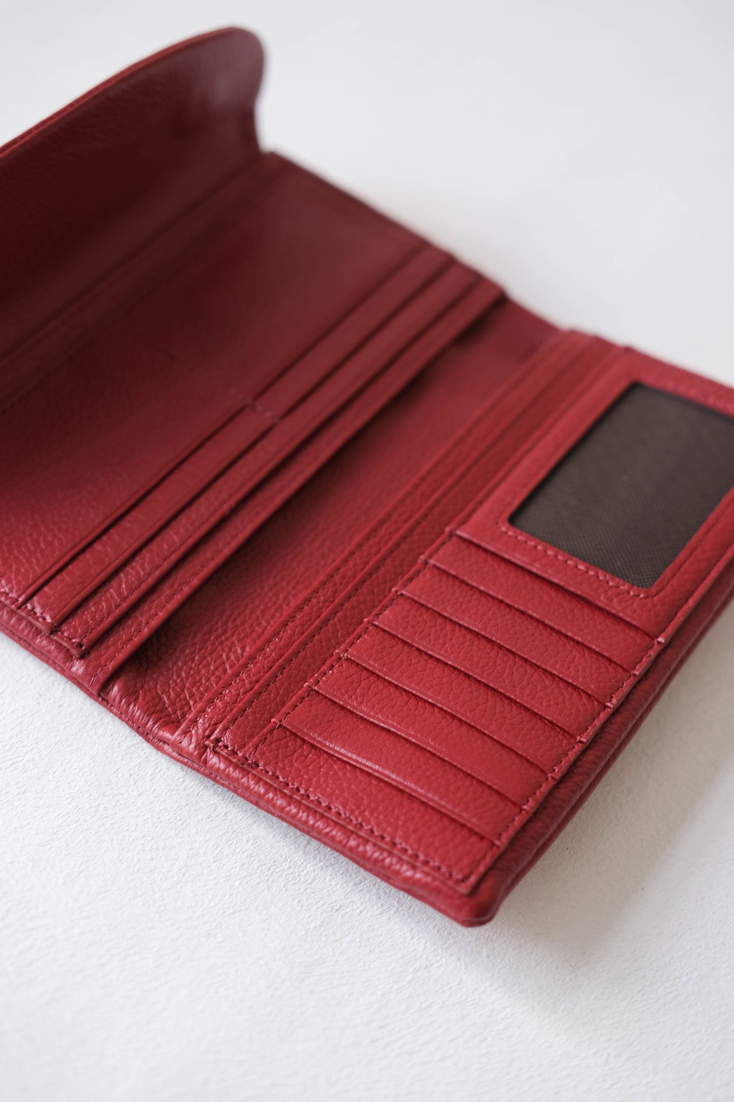 Aurora Classic Long Wallet - Dark Red