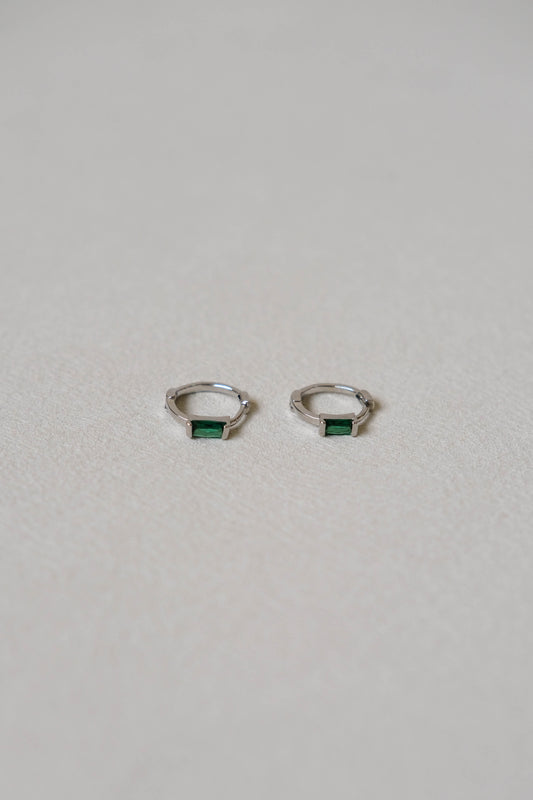 Emerald square small earrings