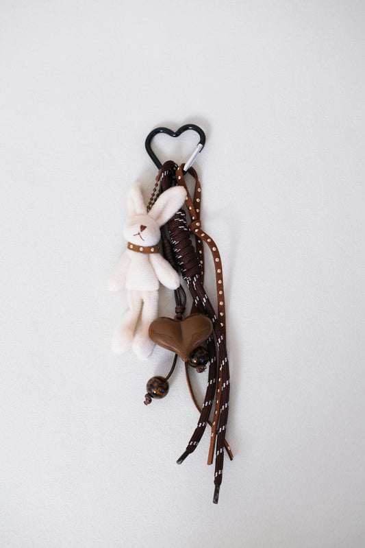Candy Heart Charm - White Bunny