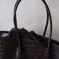 Barne Époque Tote - Coffee-colored Crocodile Pattern