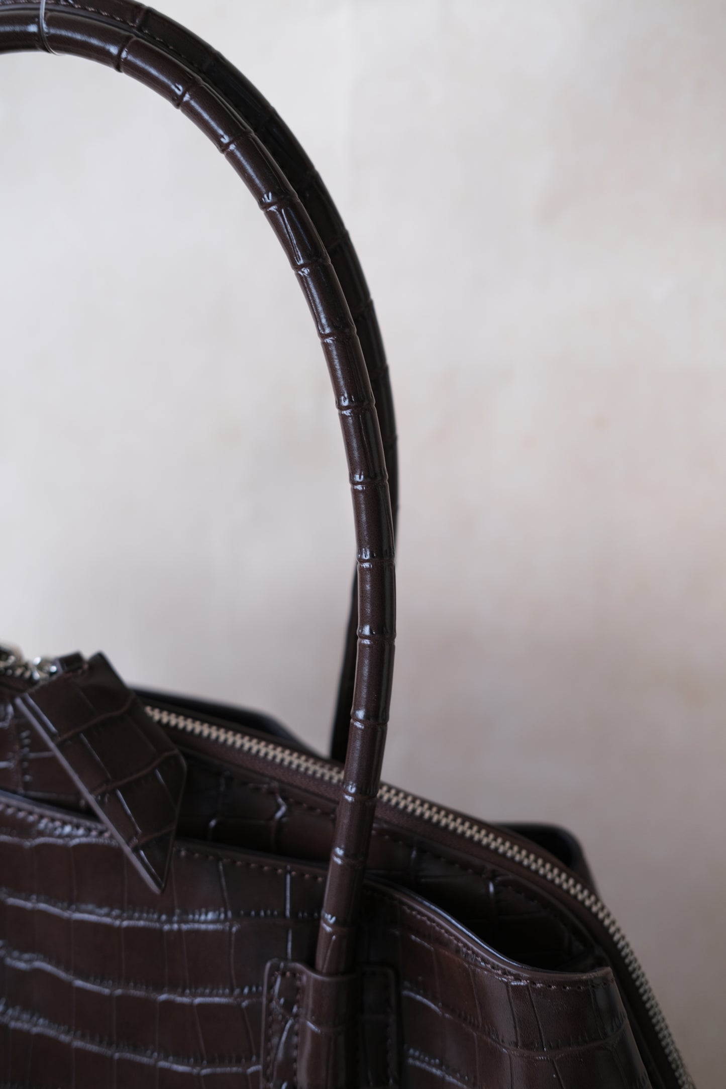 Barne Époque Tote - Coffee-colored Crocodile Pattern