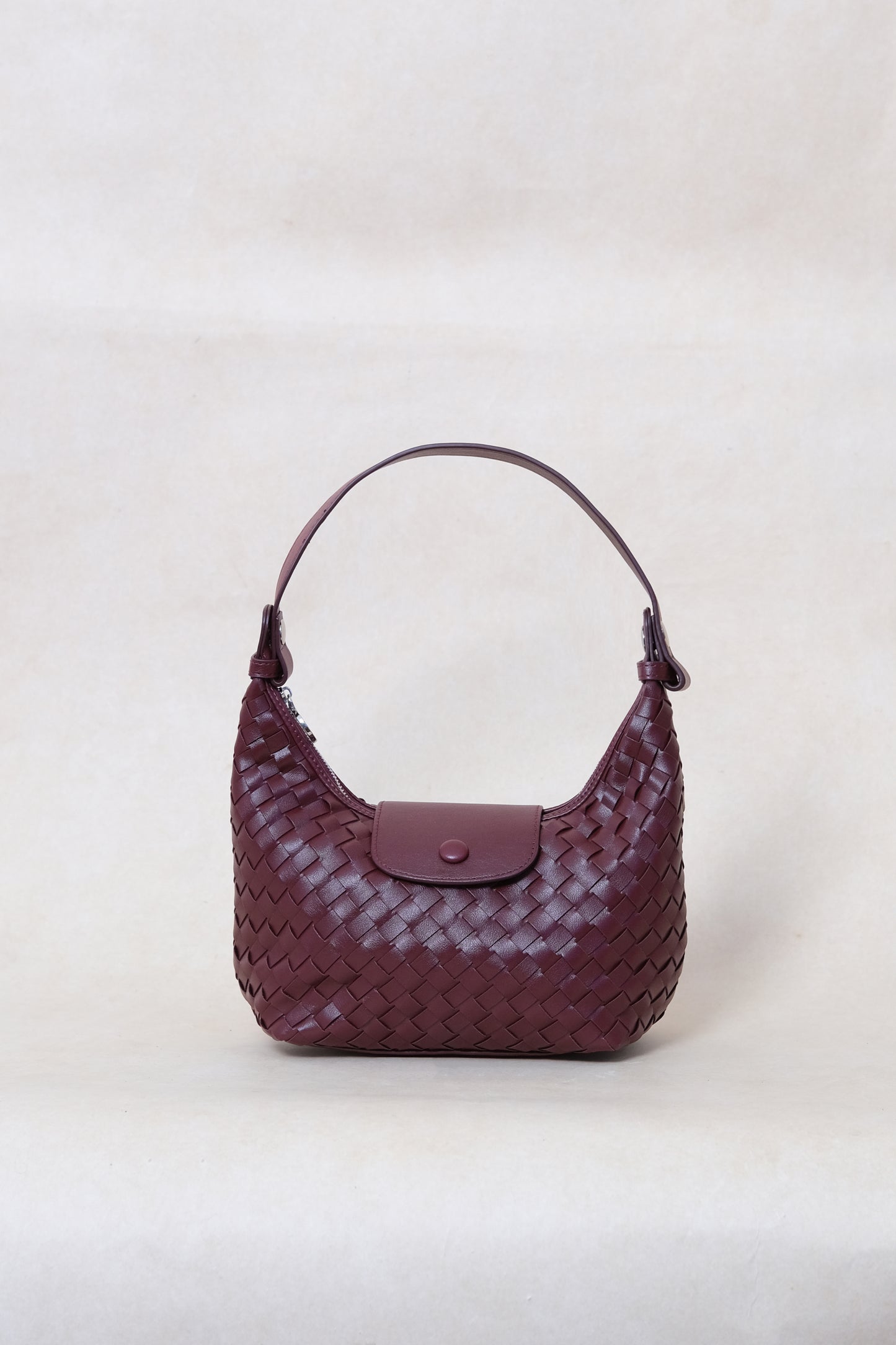 Artisan Aurelia Crescent Bag - Shinny Wine Red