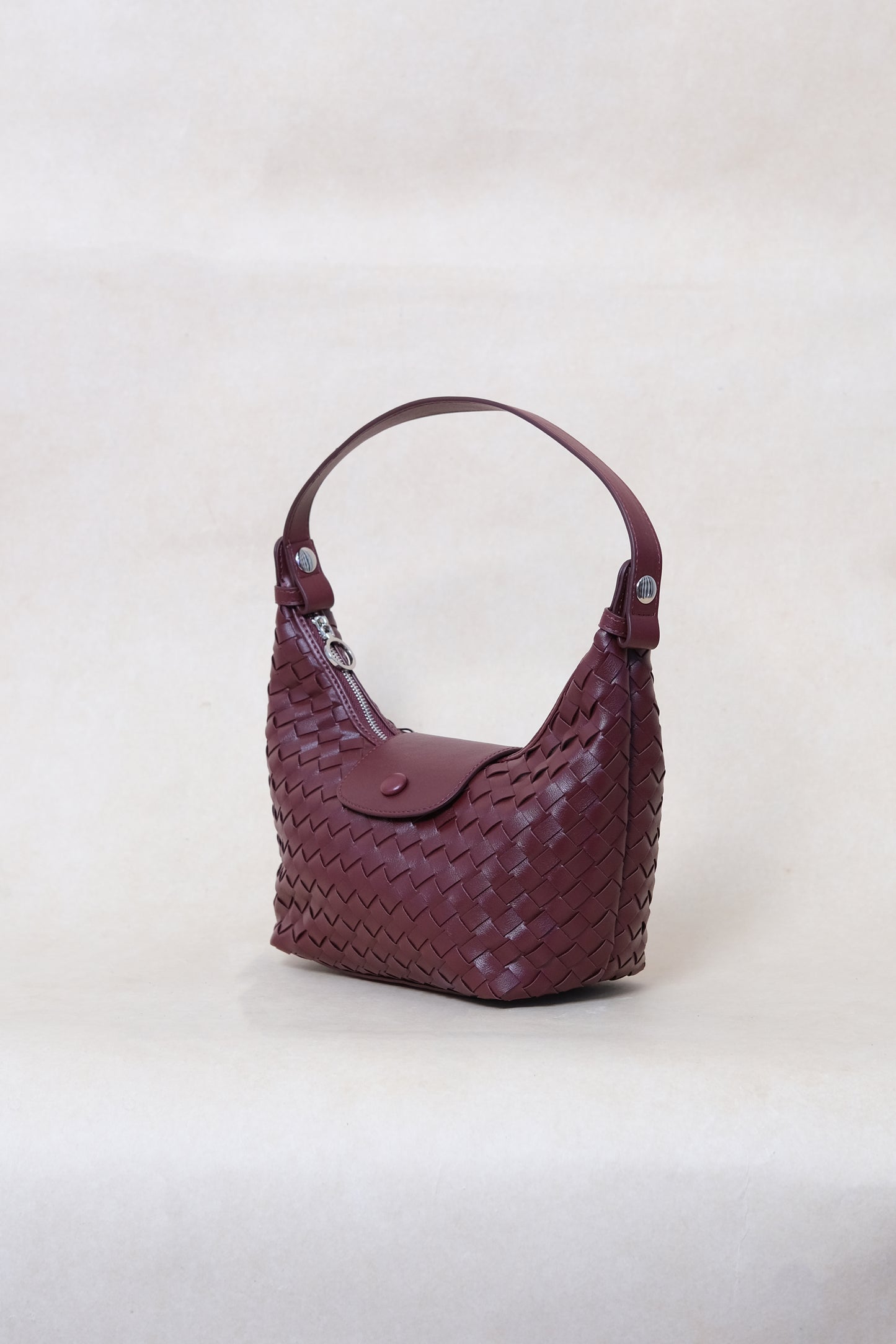 Artisan Aurelia Crescent Bag - Shinny Wine Red