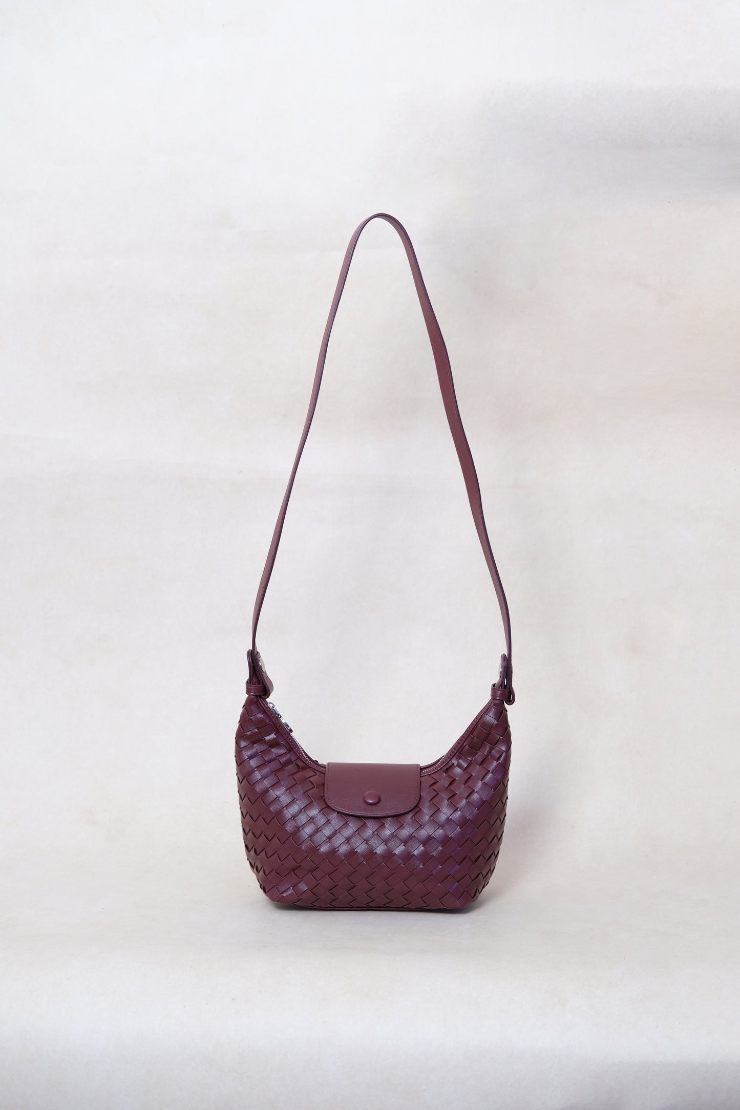 Artisan Aurelia Crescent Bag - Shinny Wine Red