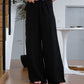 Casual Wide-leg Pants in Classic Black With Pocket