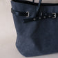 Élan Belted Canvas Tote - Black