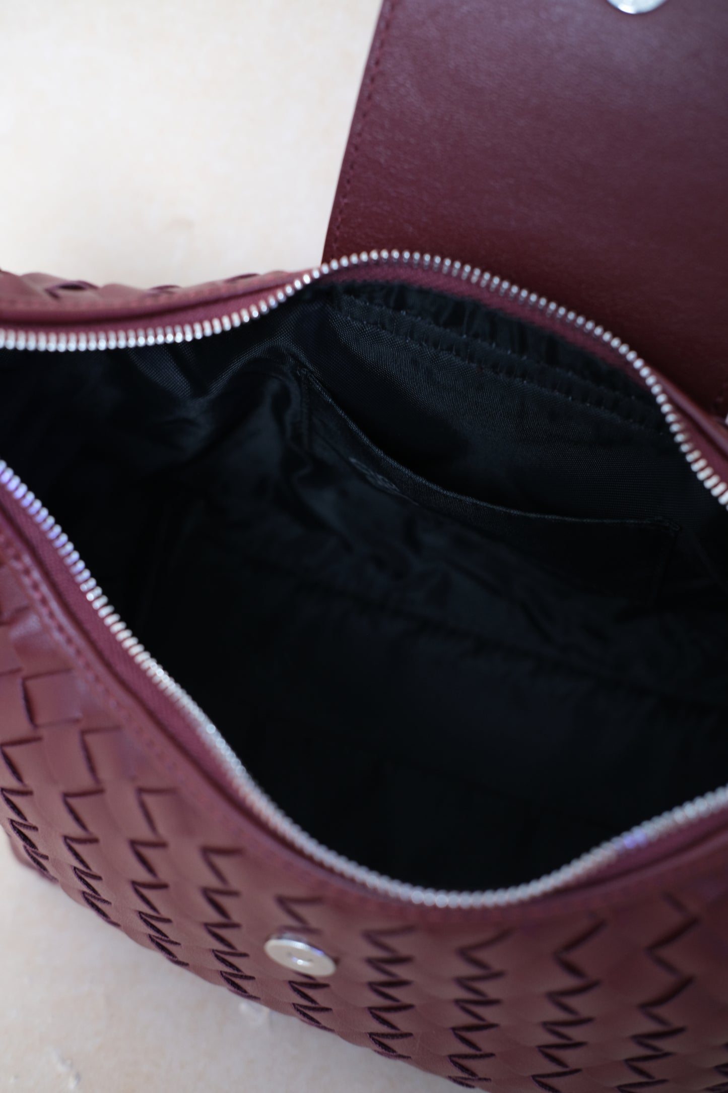 Artisan Aurelia Crescent Bag - Shinny Wine Red