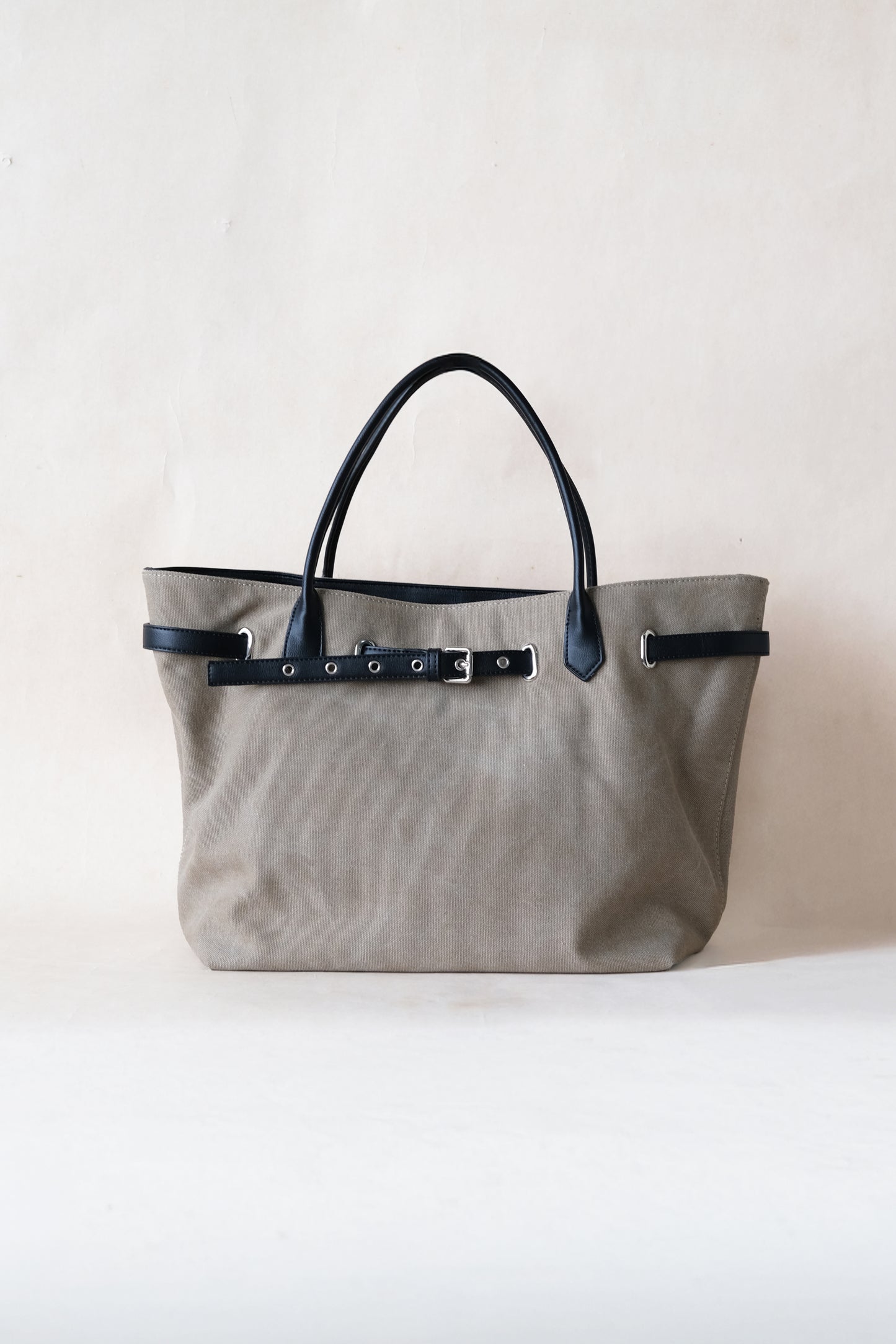 Élan Belted Canvas Tote - Khaki
