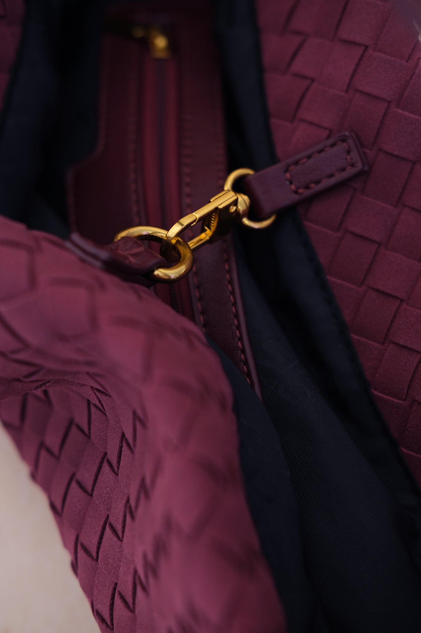 Artisan Soft Texture Tote - Wine Red