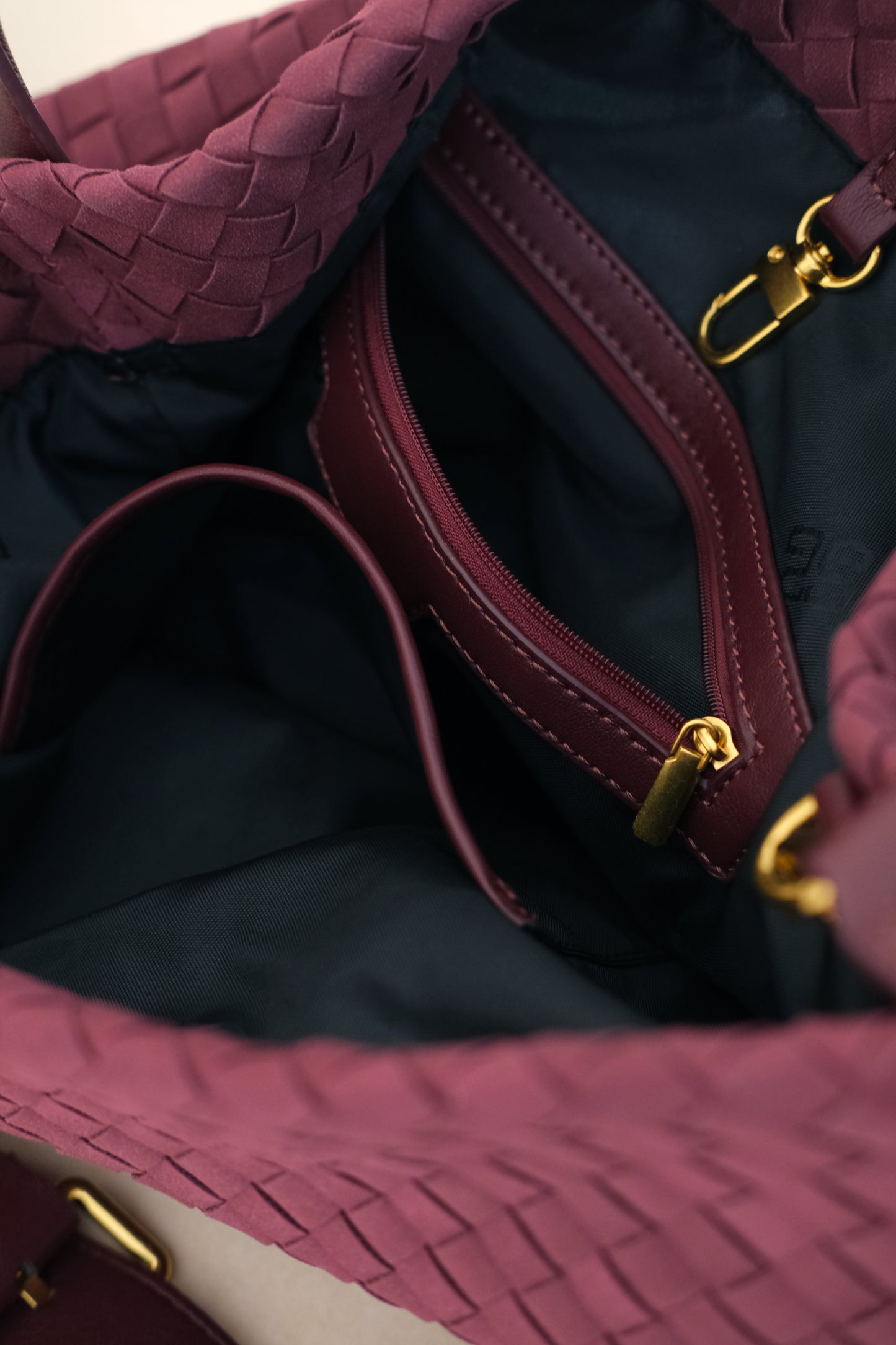 Artisan Soft Texture Tote - Wine Red