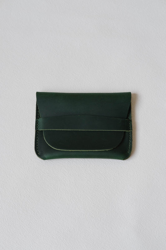 Handmade Genuine Leather Wallet In Dark Green