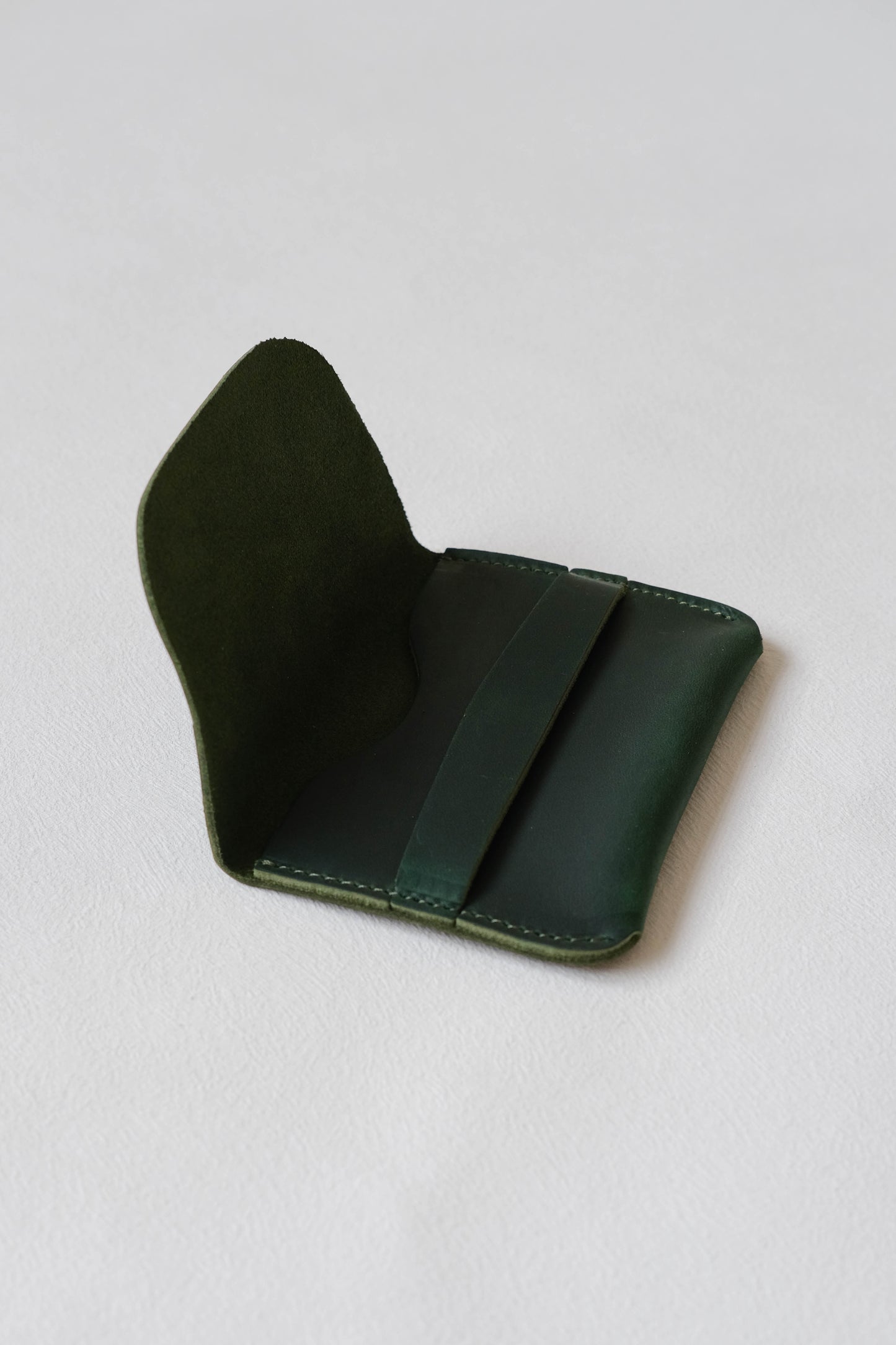 Handmade Genuine Leather Wallet In Dark Green