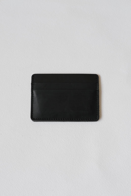 Handmade First Layer Cowhide Card Holder In Classic Black