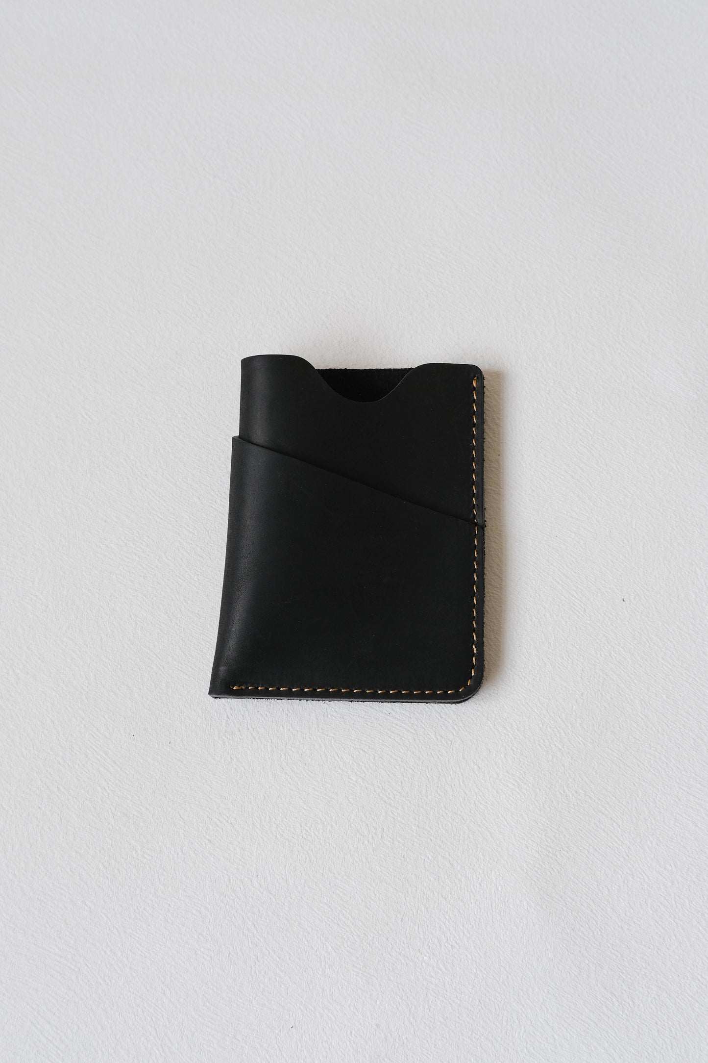 Handmade Cowhide Card Clip In Classic Black