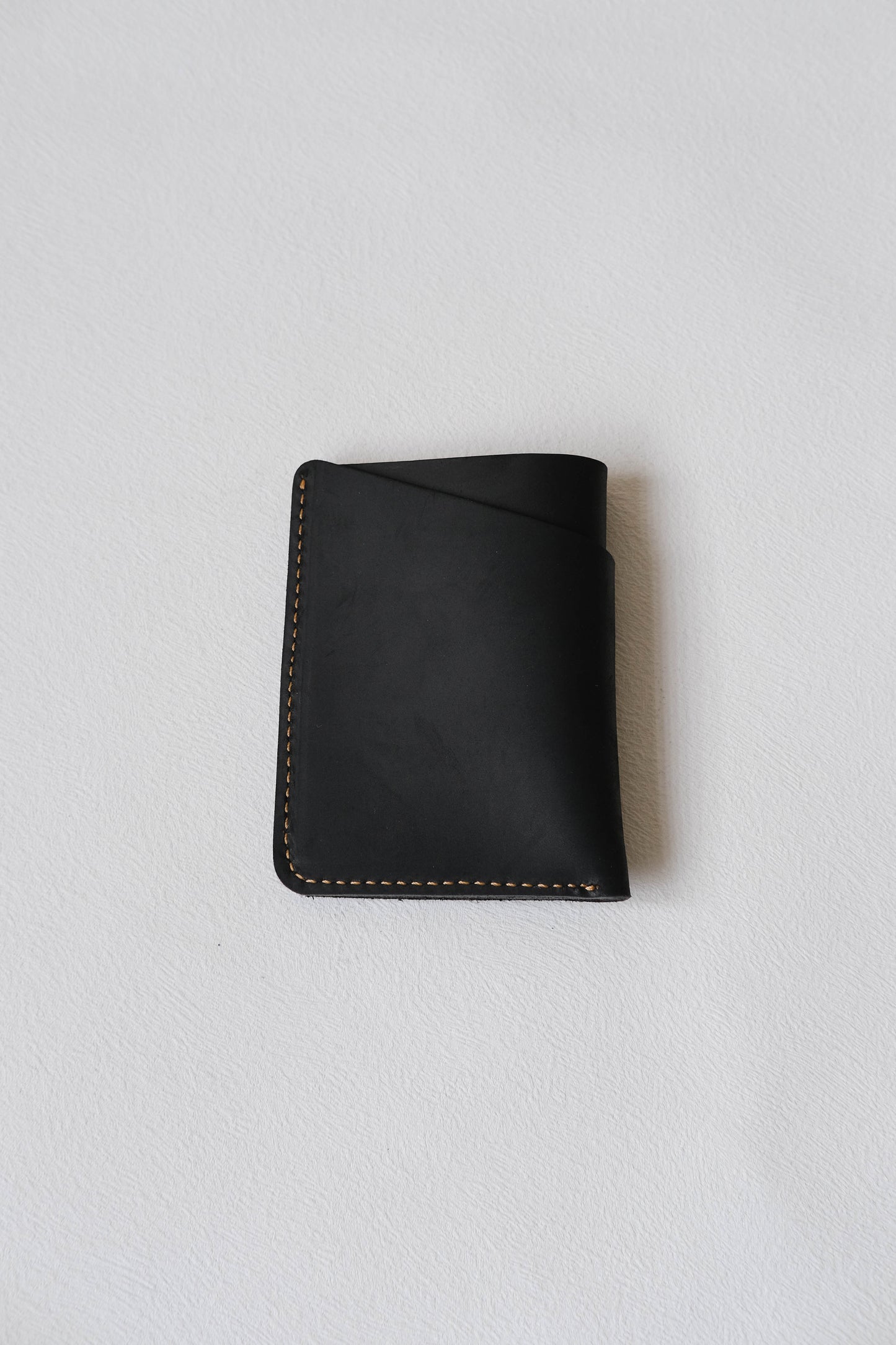 Handmade Cowhide Card Clip In Classic Black