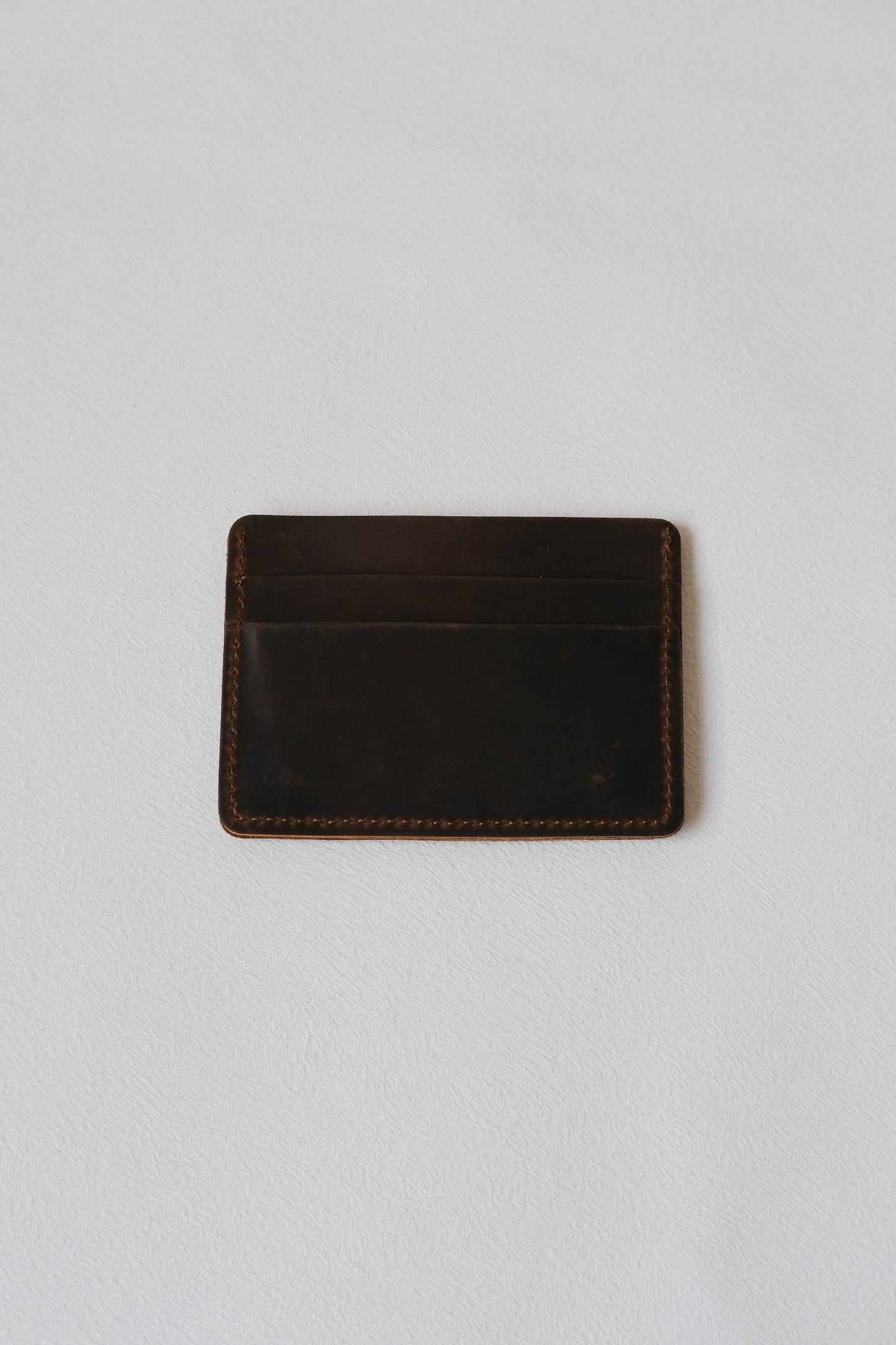 Handmade First Layer Cowhide Card Holder In Coffee