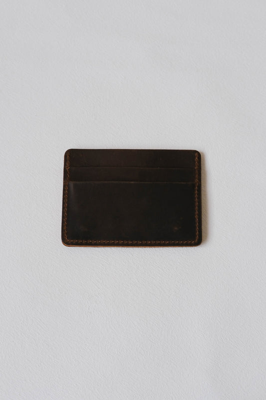 Handmade First Layer Cowhide Card Holder In Coffee