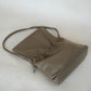 Drawstring Pleated Large Capacity Shoulder Bag in Mud Color