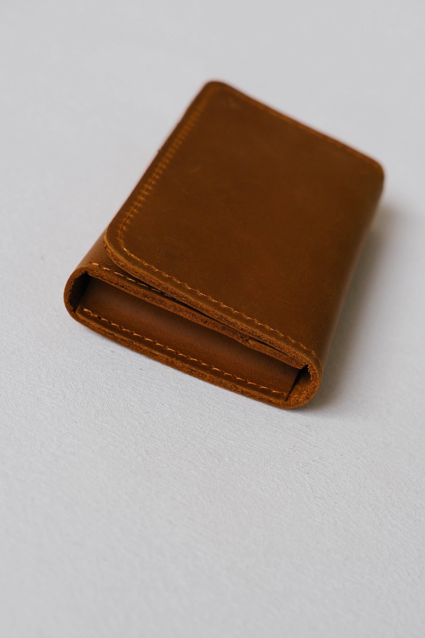 French Handmade Minimalist Wallet In Brown