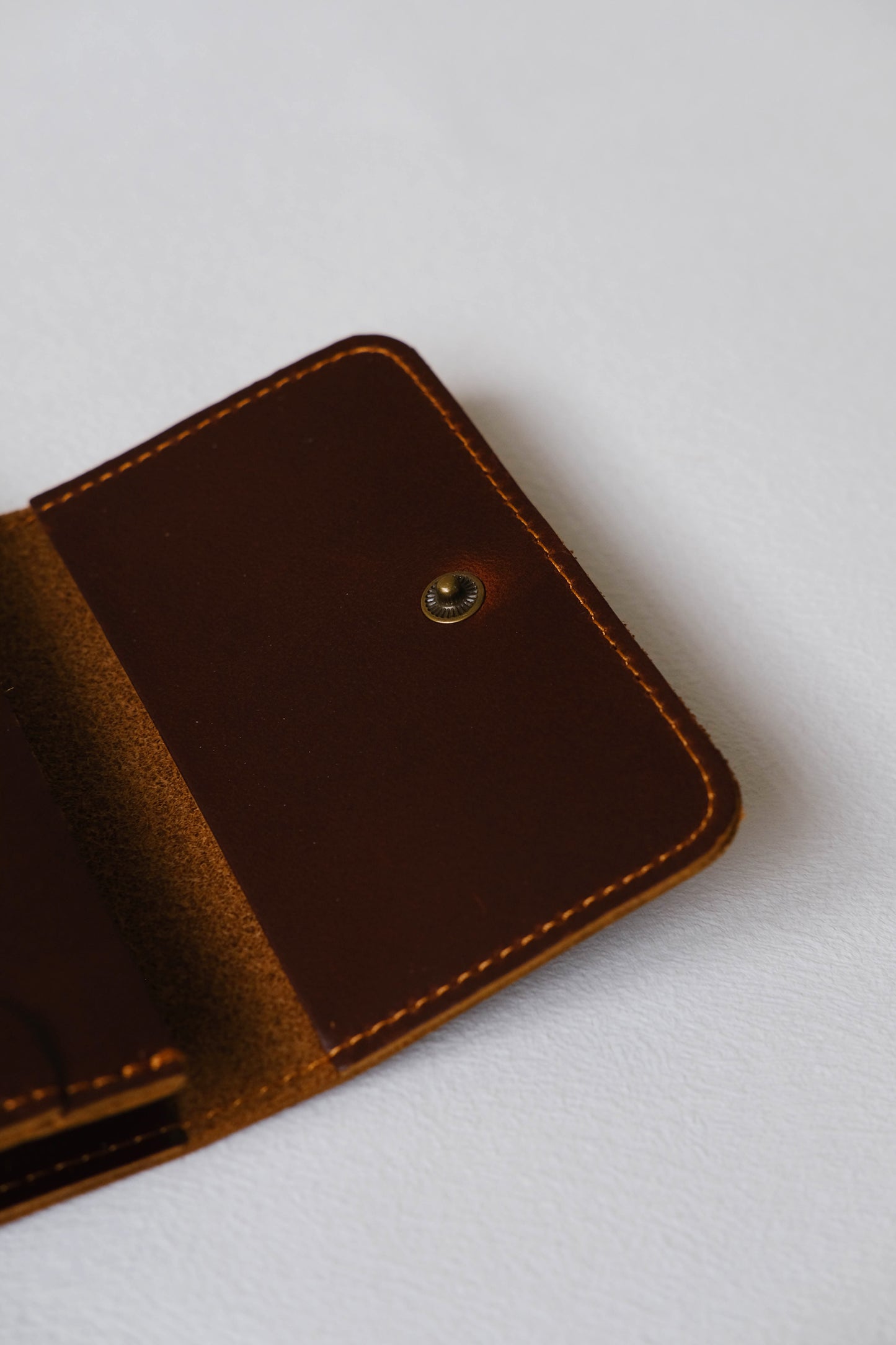 French Handmade Minimalist Wallet In Coffee