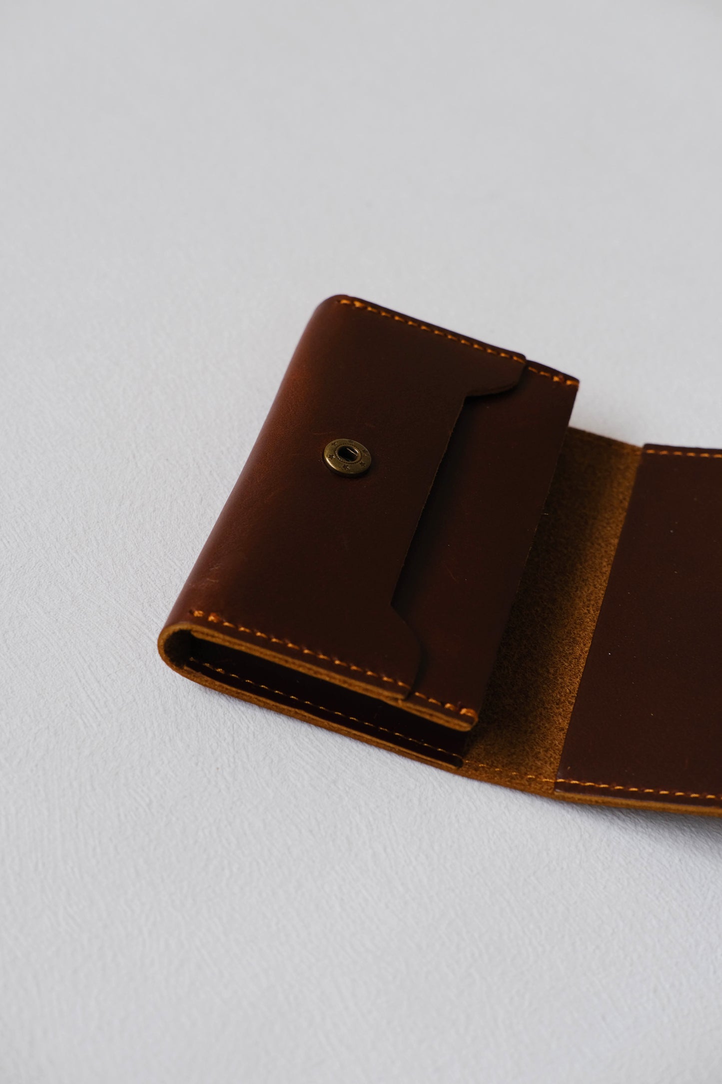 French Handmade Minimalist Wallet In Coffee