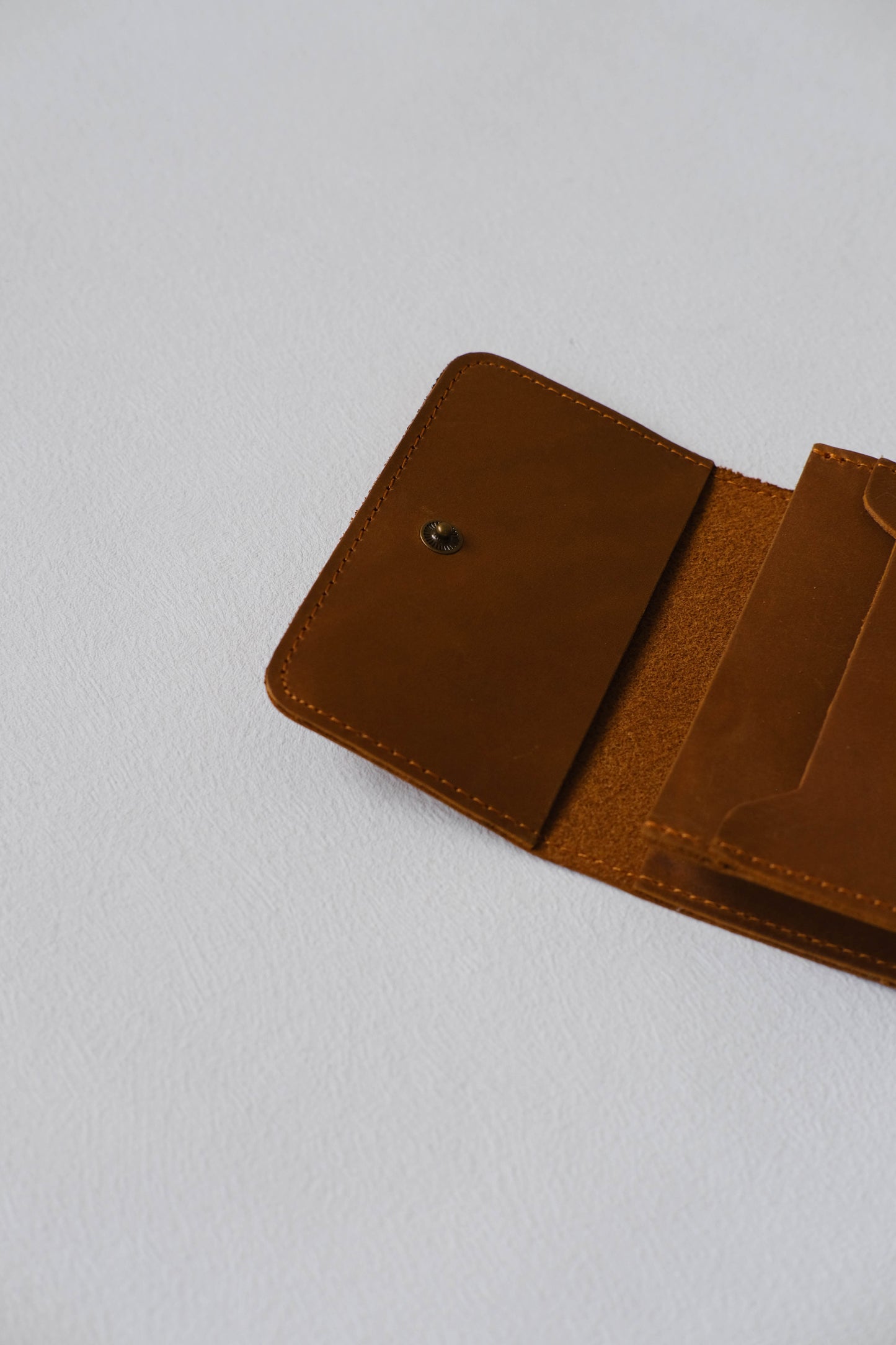 French Handmade Minimalist Wallet In Brown