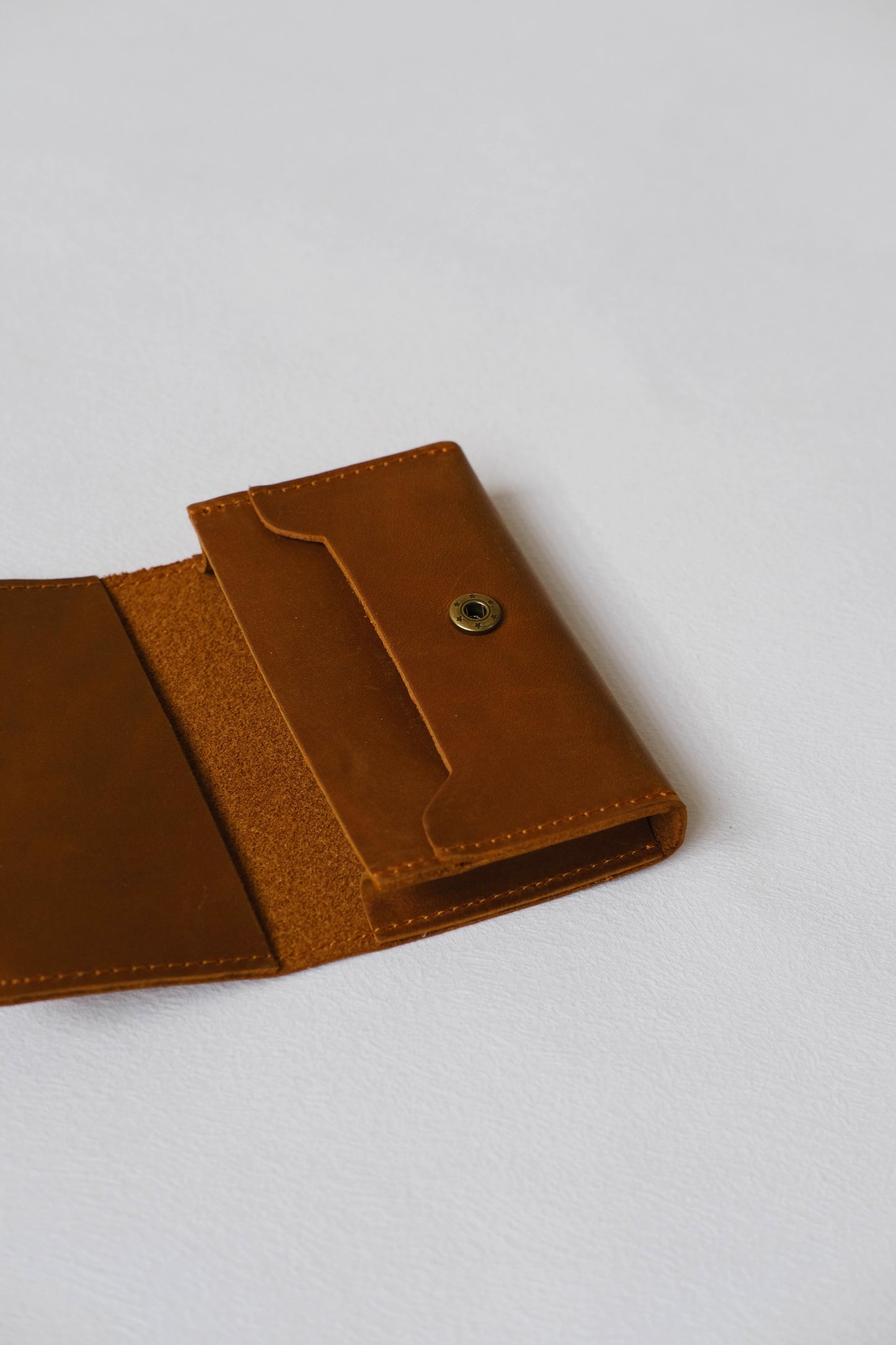 French Handmade Minimalist Wallet In Brown