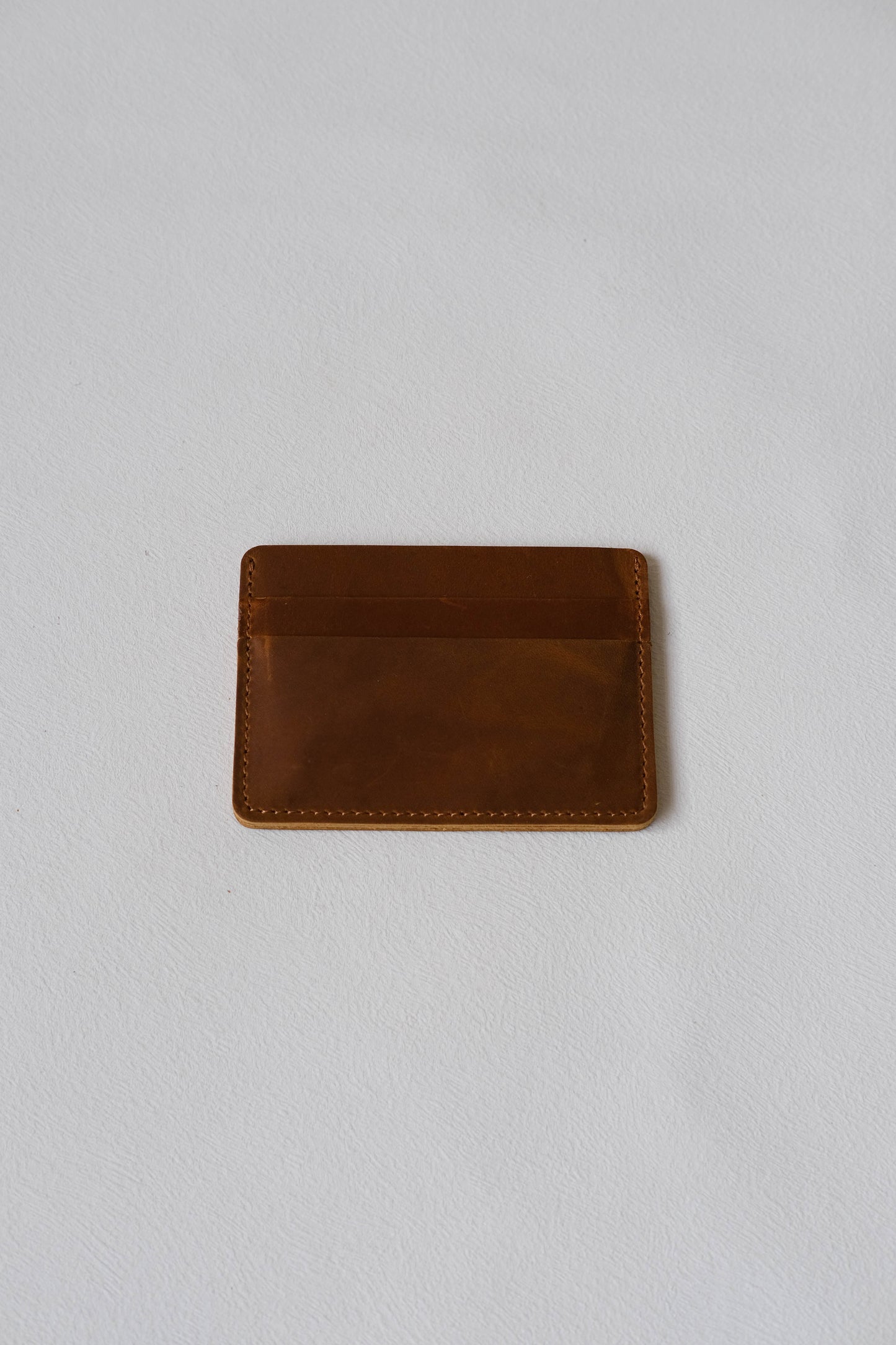 Handmade First Layer Cowhide Card Holder In Brown