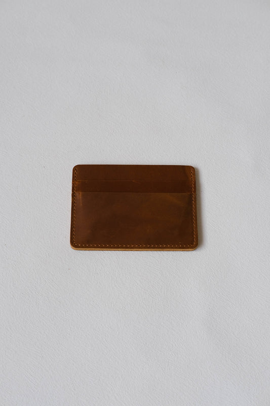 Handmade First Layer Cowhide Card Holder In Brown