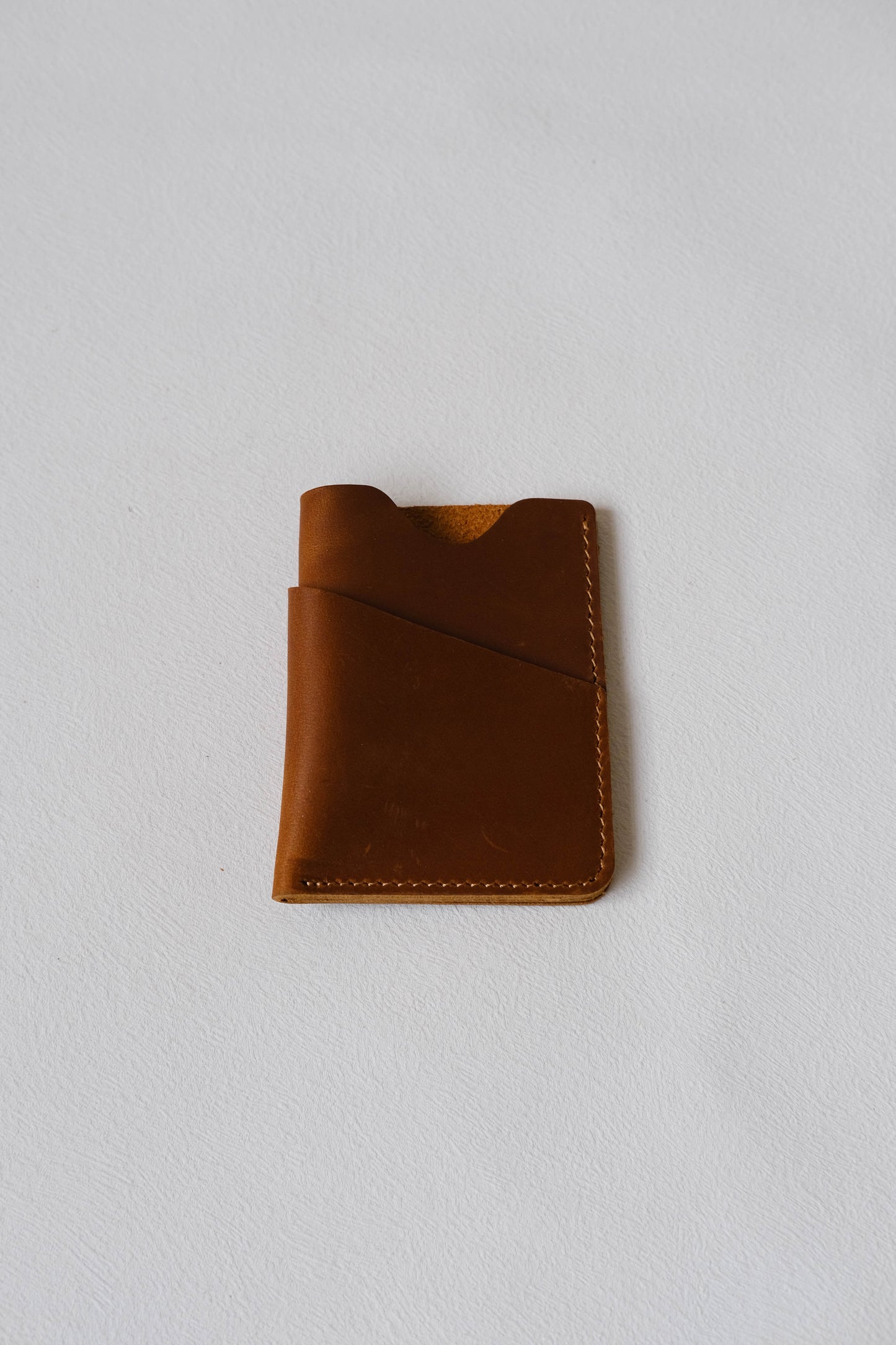 Handmade Cowhide Card Clip In Brown