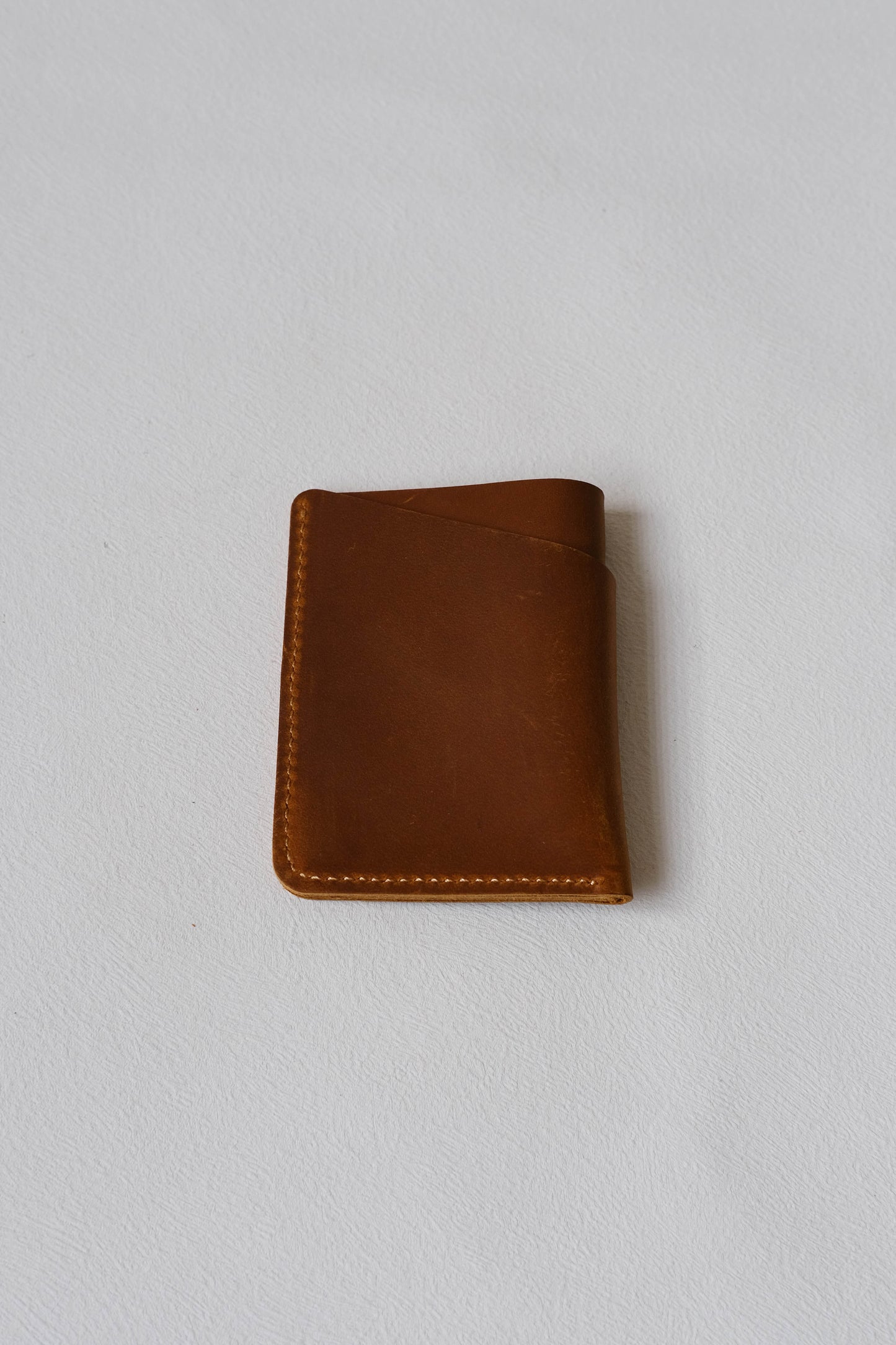 Handmade Cowhide Card Clip In Brown