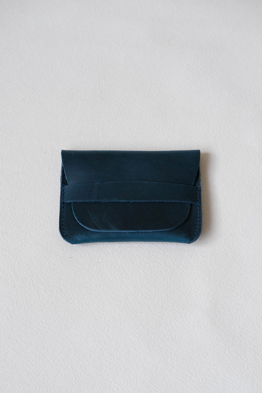 Handmade Genuine Leather Wallet In Bluish