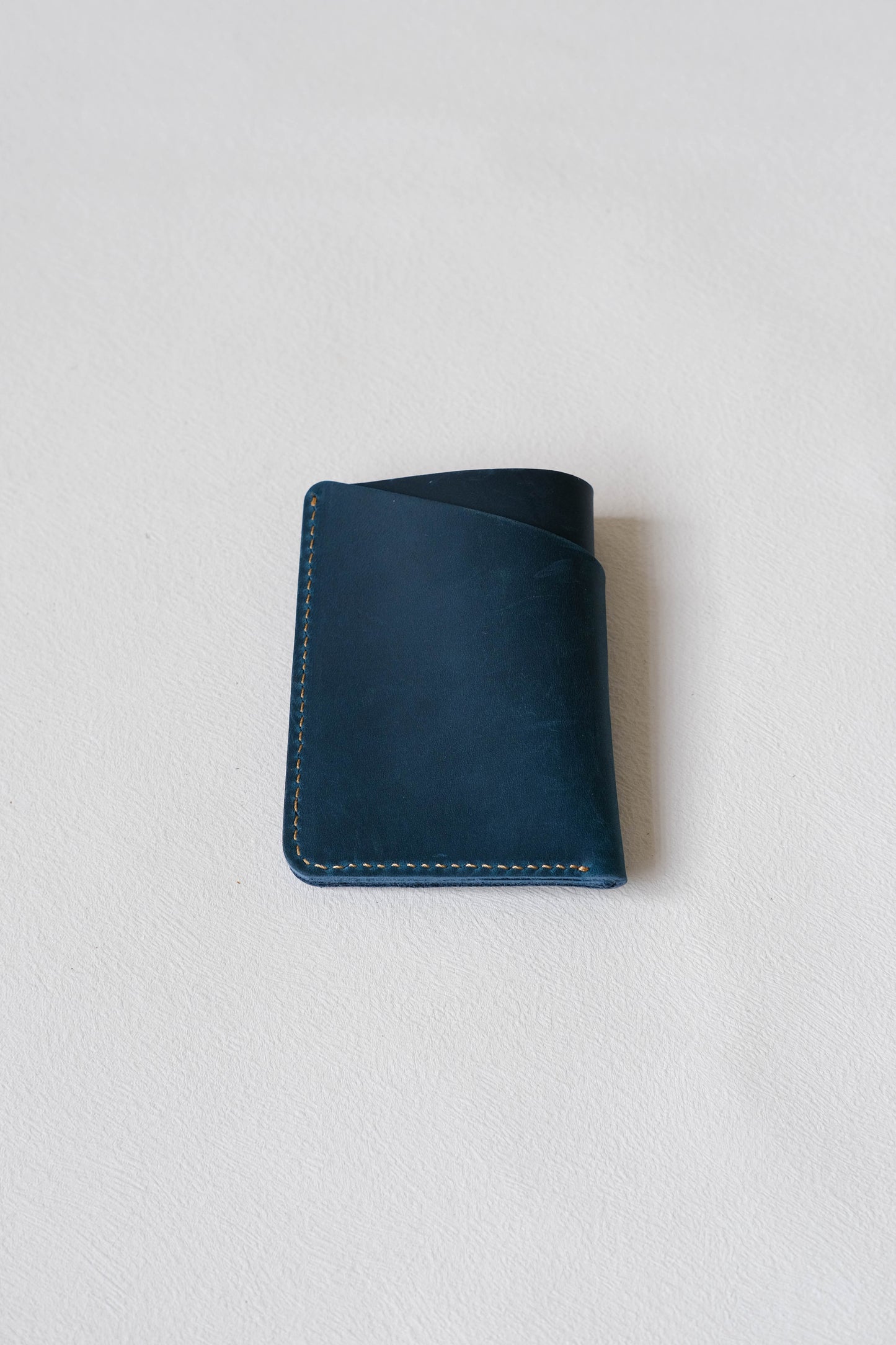 Handmade Cowhide Card Clip In Bluish