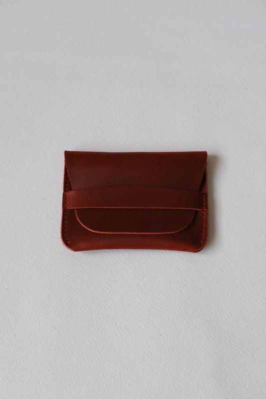 Handmade Genuine Leather Wallet In Wine Red